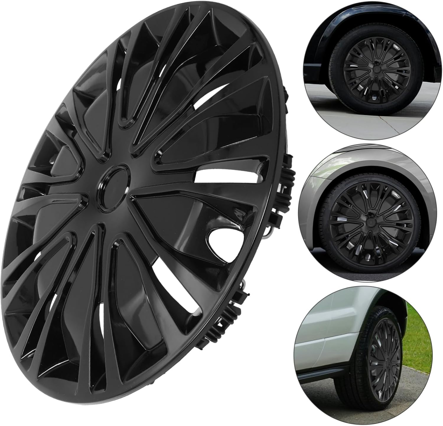 GARVALON Universal 14 Inch Wheel Hub Caps Plastic Hub Cover for Cars Sturdy Construction and Protective Shield image number 6