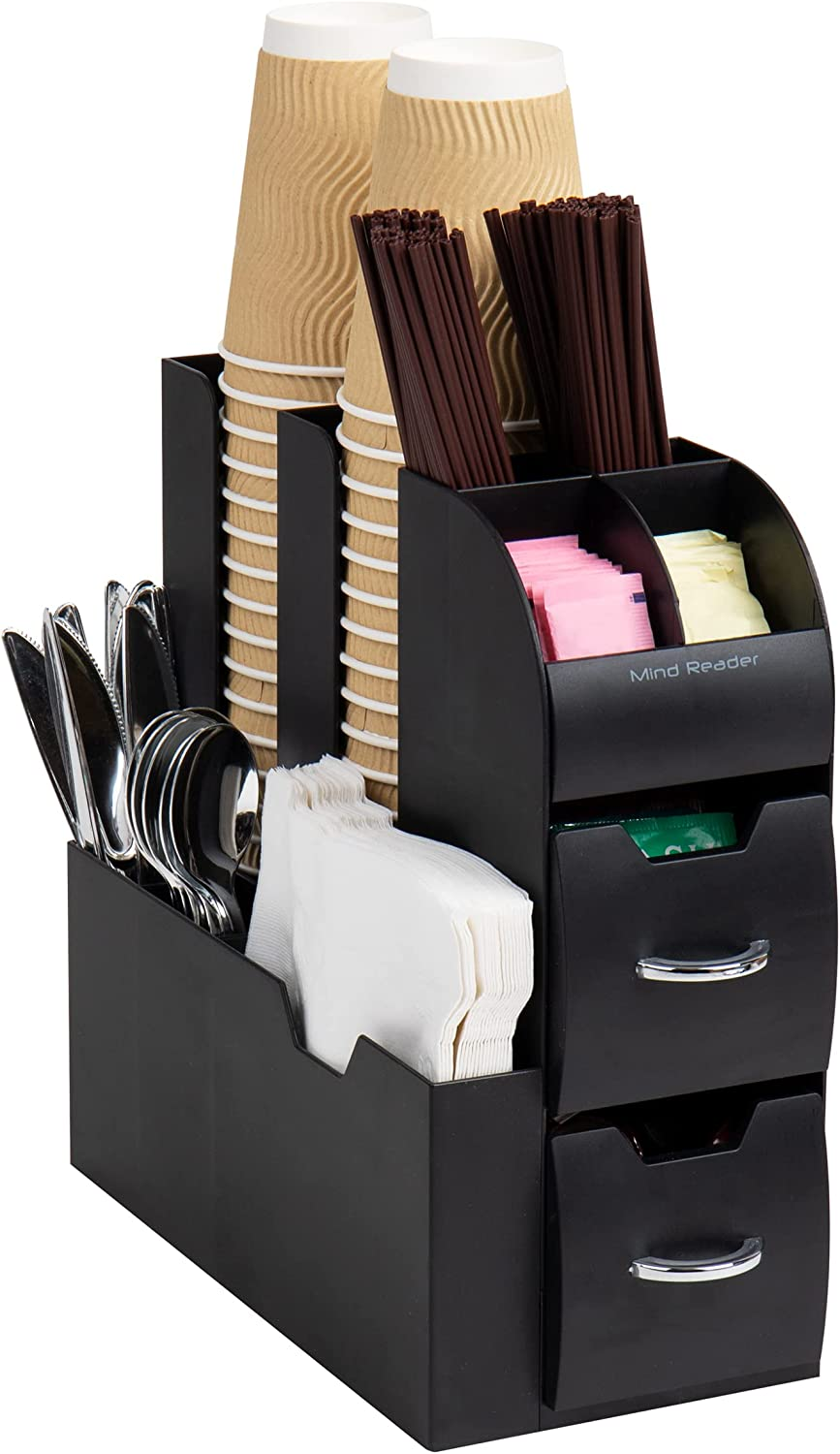 Mind Reader Coffee Condiment and Accessories Caddy Organizer, Black image number 5