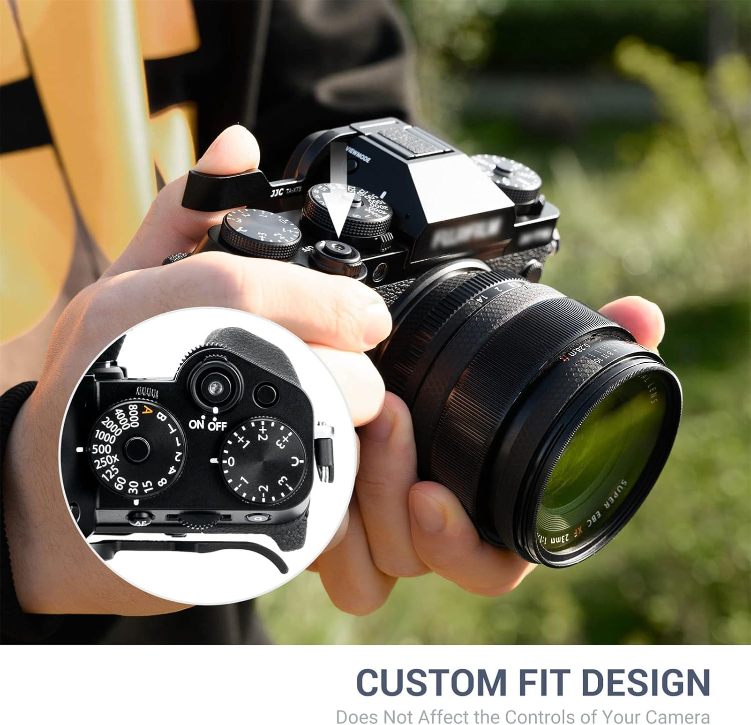 JJC Metal Thumb up Grip for Fujifilm Fuji X-T5 X-T4 X-T3 XT5 XT4 XT3 Camera, Durable Hot Shoe Cover Cap Protector, Thumb Rest Better Balance and Grip for Camera image number 1