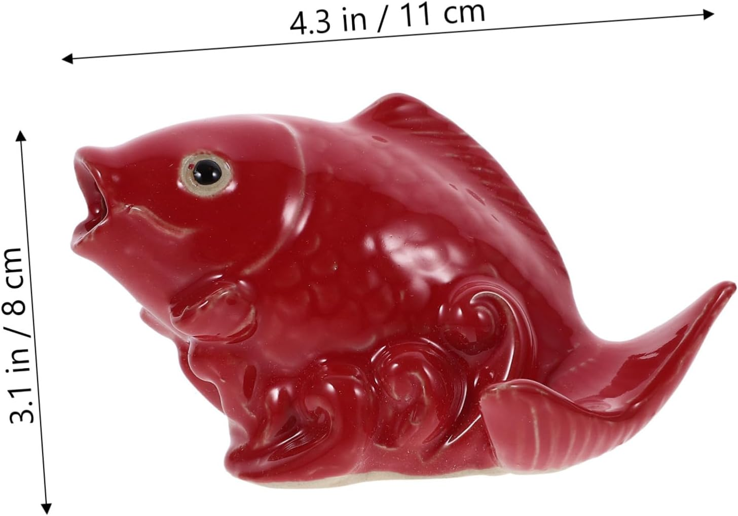 Ceramic Carp Figure Outdoor Water Fountain Spray Ornament Garden Accessory Garden Decor for Landscaping and Home Decoration image number 2