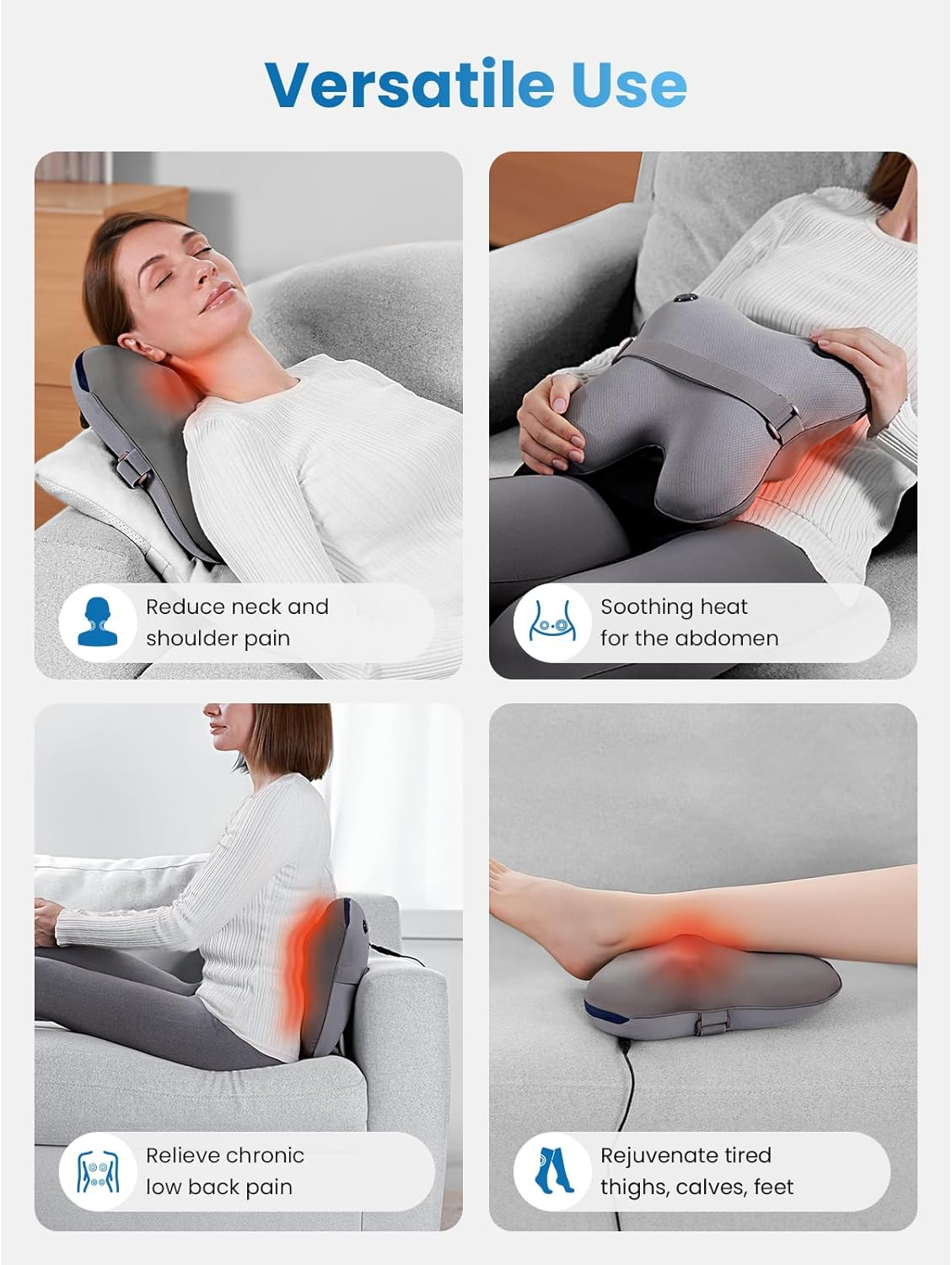 BOB and BRAD Back Massager with Heat and Remote, Ezback plus Neck Massager for Deep Tissue, Electric Shiatsu 3D Kneading Massage Pillow with 3 Level for Neck, Back, Shoulders, Ideal Gifts image number 6