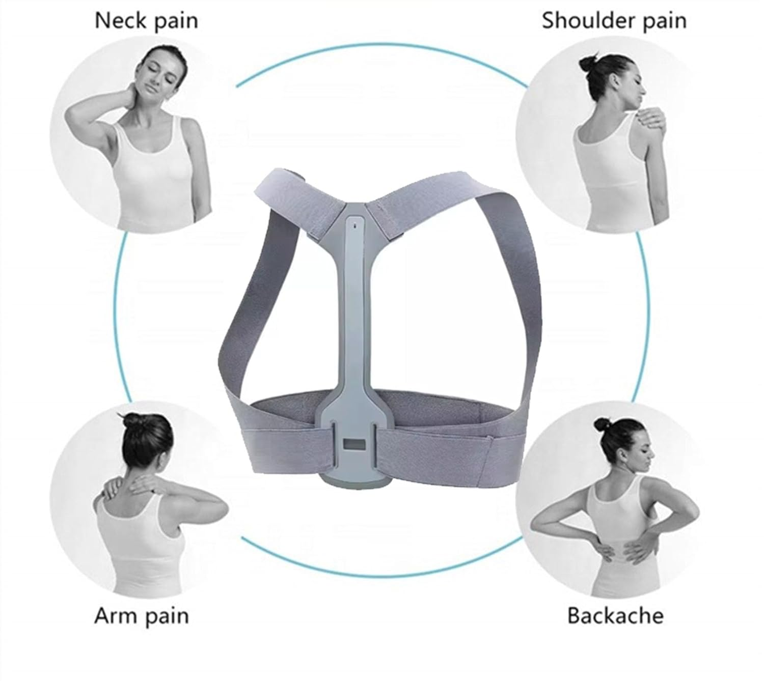 Back Brace Posture Corrector for Women and Men, Shoulder Straightener, Adjustable Full Back Support, Upper and Lower Back Pain Relief - Scoliosis, Hunchback, Hump, Thoracic, Spine Corrector (M) image number 6