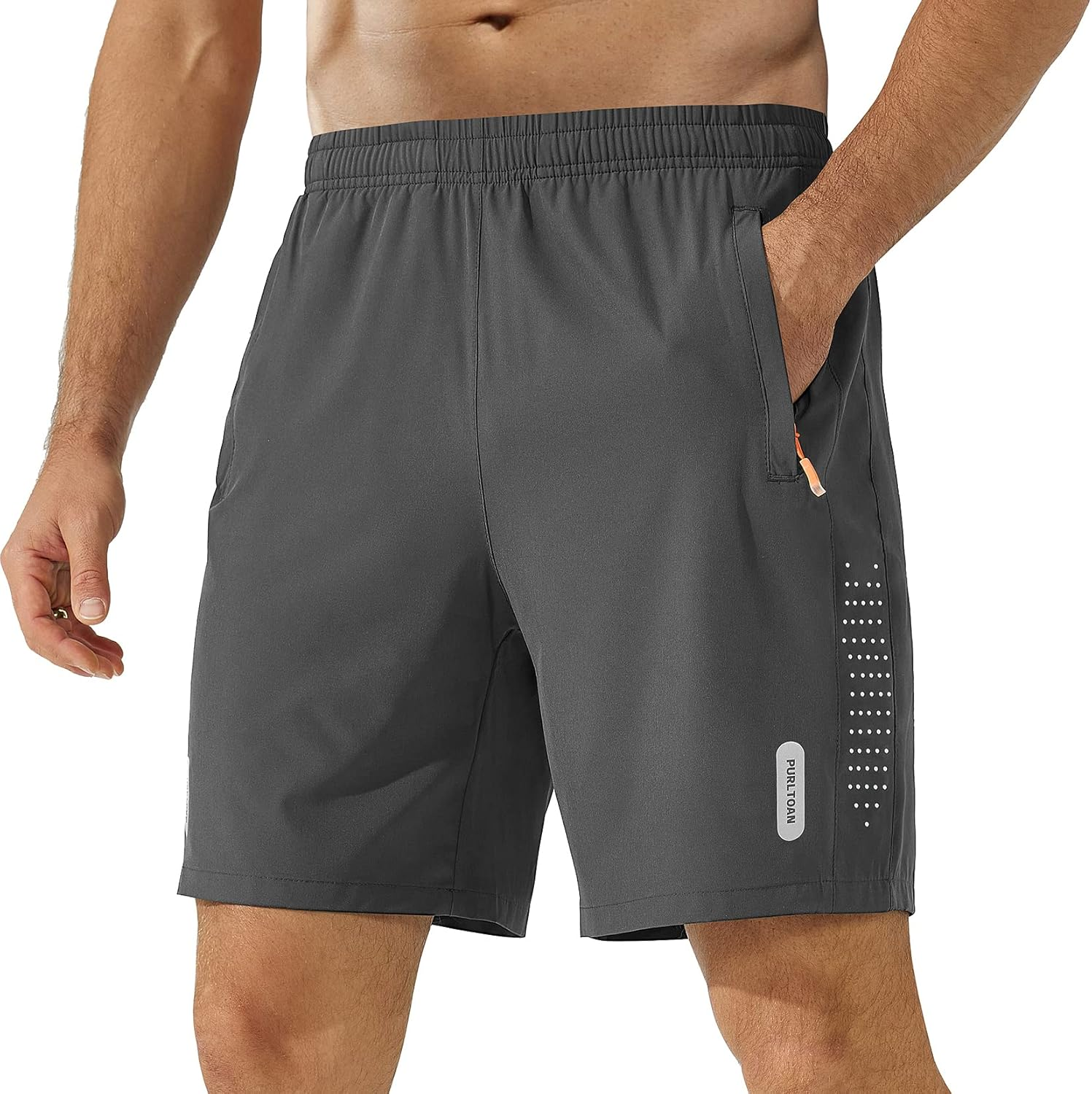 Zoofly Gym Shorts for Men Quick Dry Fitness Sports Running Shorts Mens Soft Breathable with Zip Pockets