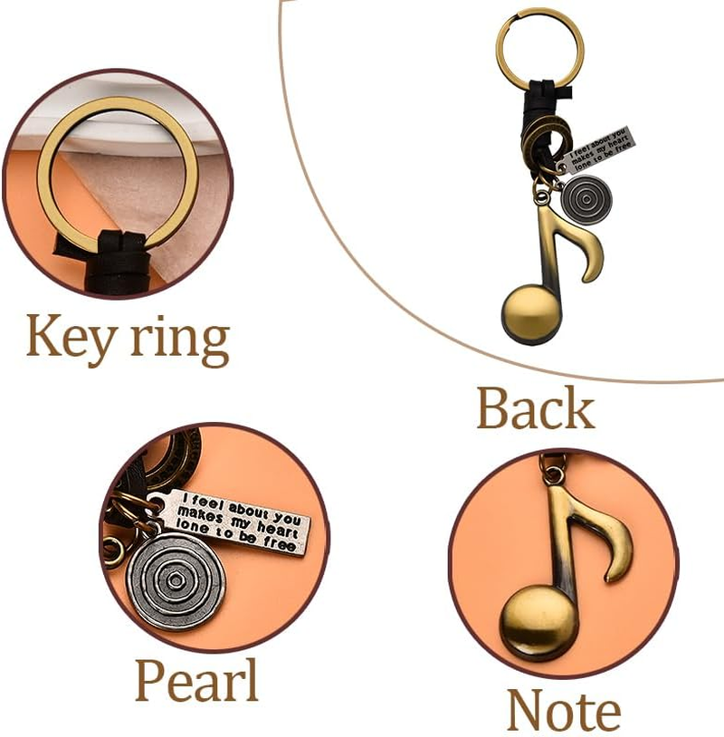 Music Note Keychain Gifts for Music Lovers Students Teachers Gifts for Graduation Christmas Birthday Gift Singers Musicians Key Rings Charms for Bags Wallet Handbags image number 6