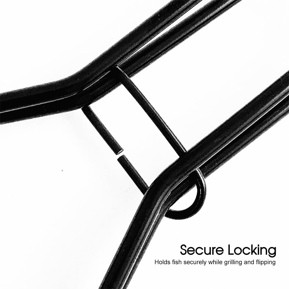 Leona Co Non-Stick BBQ Fish Grill Basket &ndash; 14X58Cm, Stainless Steel with Wooden Handle &ndash; Ideal for Grilling Fish, Meat & Vegetables image number 2