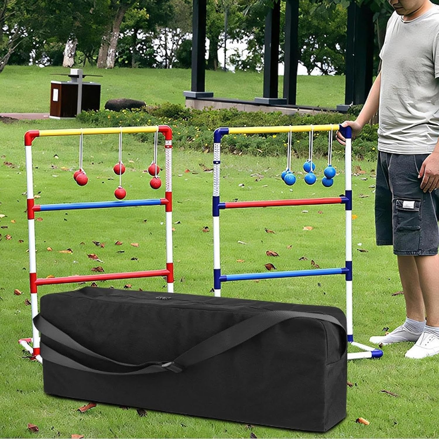 Perfk Storage Bag for Ladder Toss Game Set Carrying Case Multipurpose Travel Moving Tote Duffle Bag for Trip Luggage Camping Hiking image number 1