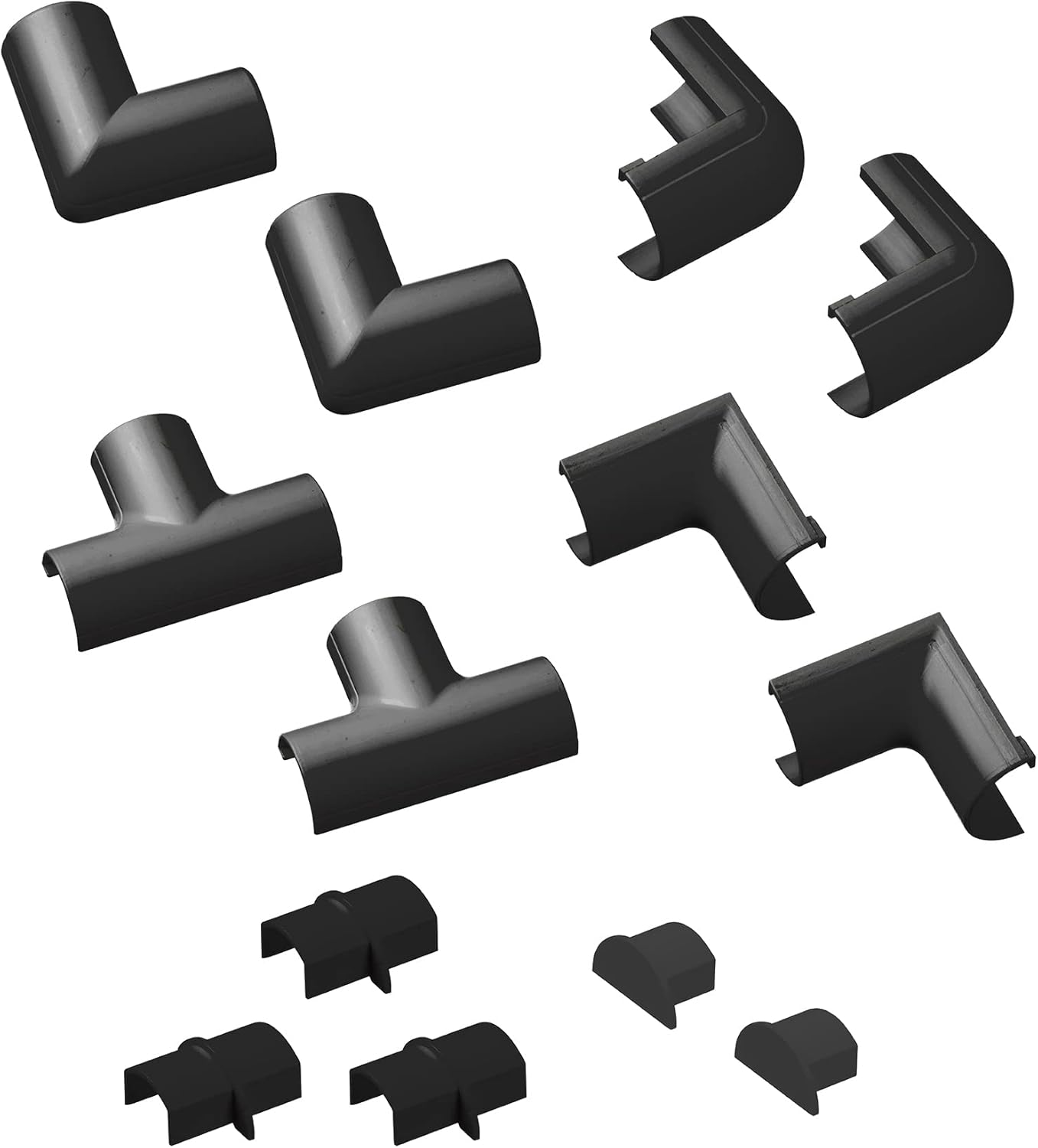 D-Line Micro+ Cable Trunking Clip-Over Accessory Multipack | Join Multiple Lengths of 20X10Mm Micro+ Cable Cover | 13 Piece Electrical Trunking Accessory Multipack - White CLOAP2010W