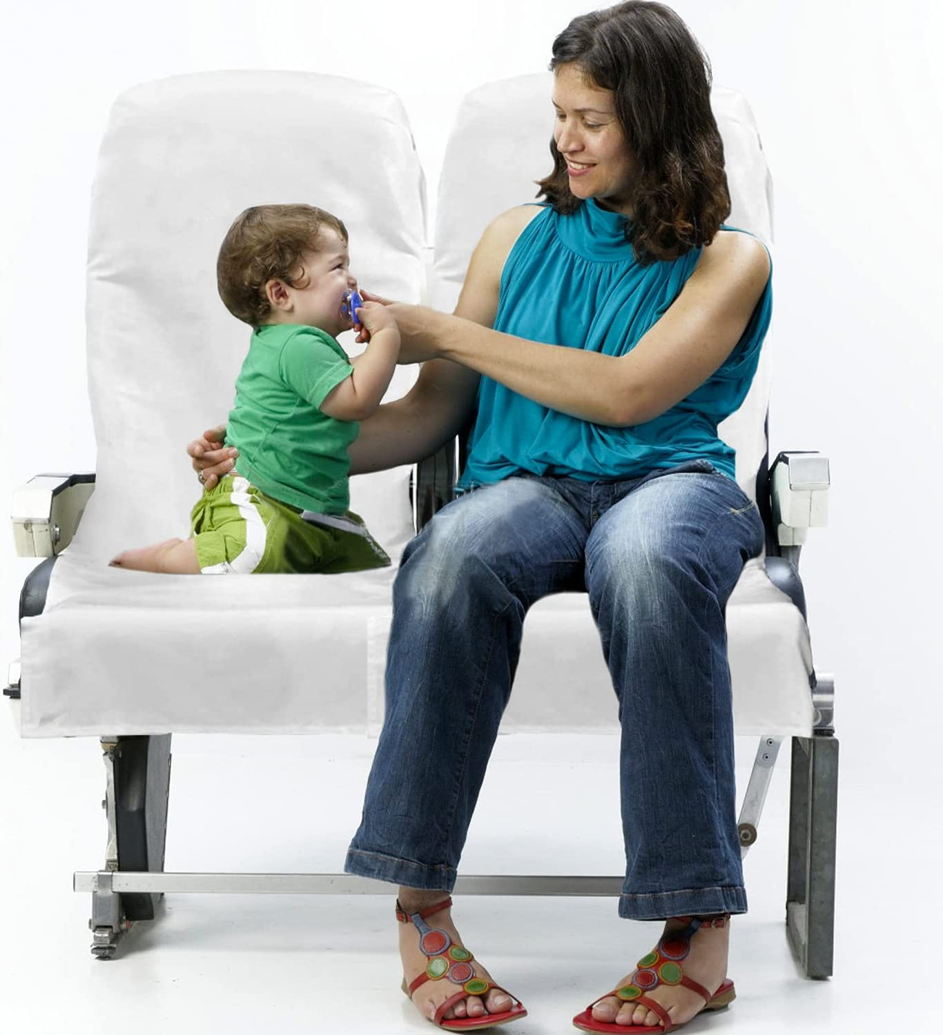 Lainrrew 6 Pcs Disposable Airplane Seat Covers, Non-Woven Fabric Safety Protection Seat Cover Portable Disposable Seat Protectors for Airplane, Train, Bus, Car, Airplane, Office, Movie Theatre image number 5