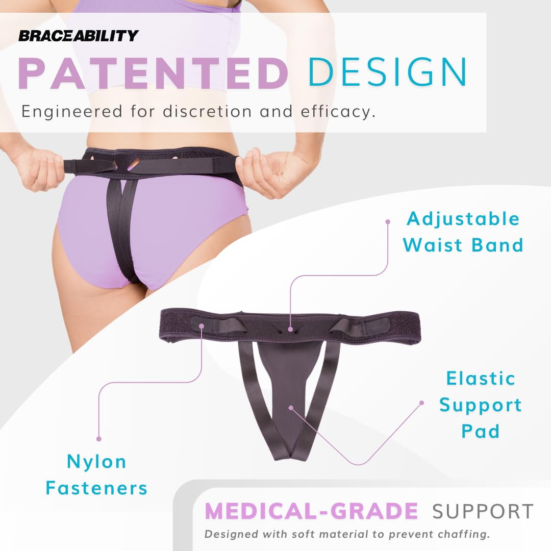 Braceability Pelvic Pro Prolapse Support Belt - Women'S Prolapsed Uterus Patent-Pending Girdle for Dropped Bladder, Vulvar Varicosities, Postpartum Recovery, and Symphysis Pubis Dysfunction Pain (M) image number 4