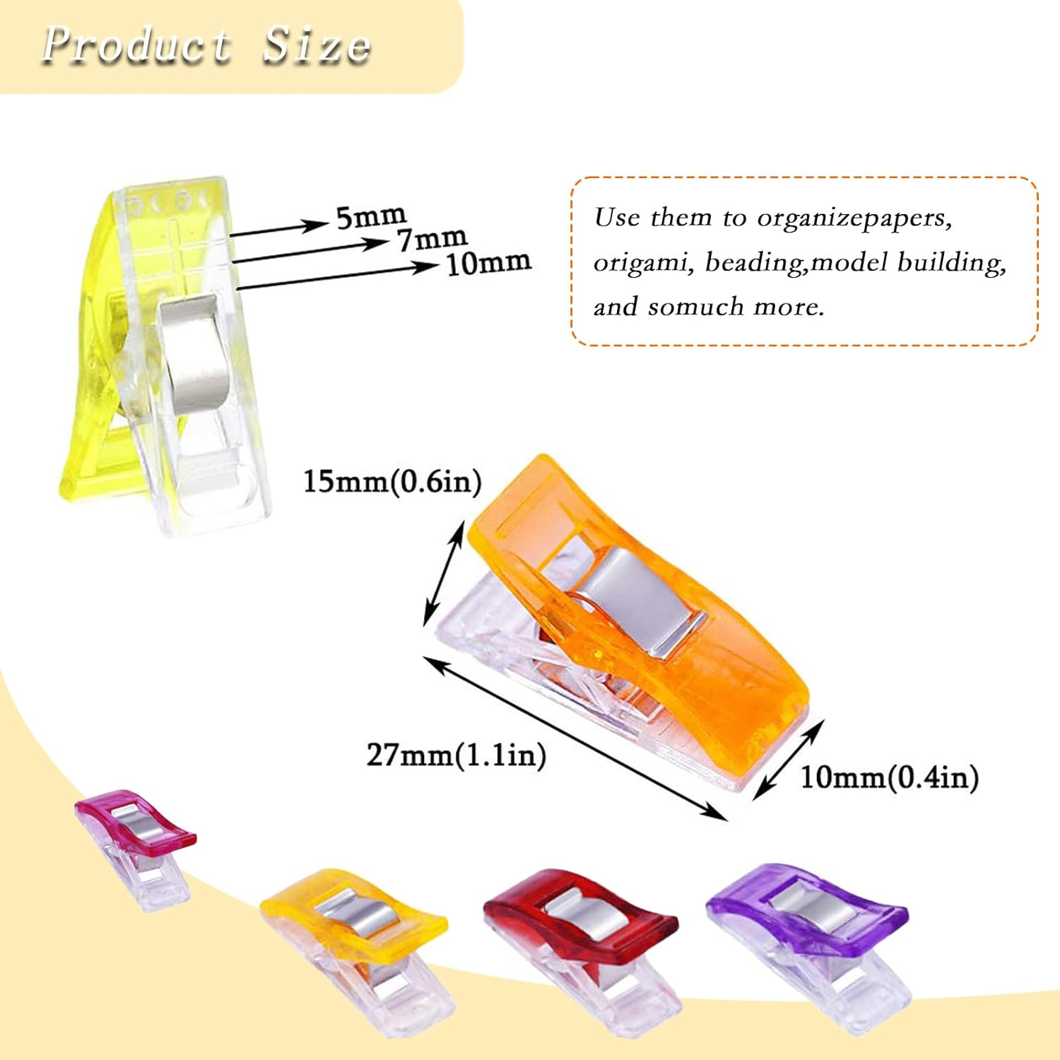 150 Pack Multipurpose Sewing Clips Assorted Colors for Quilting and Crafts with an Box image number 6