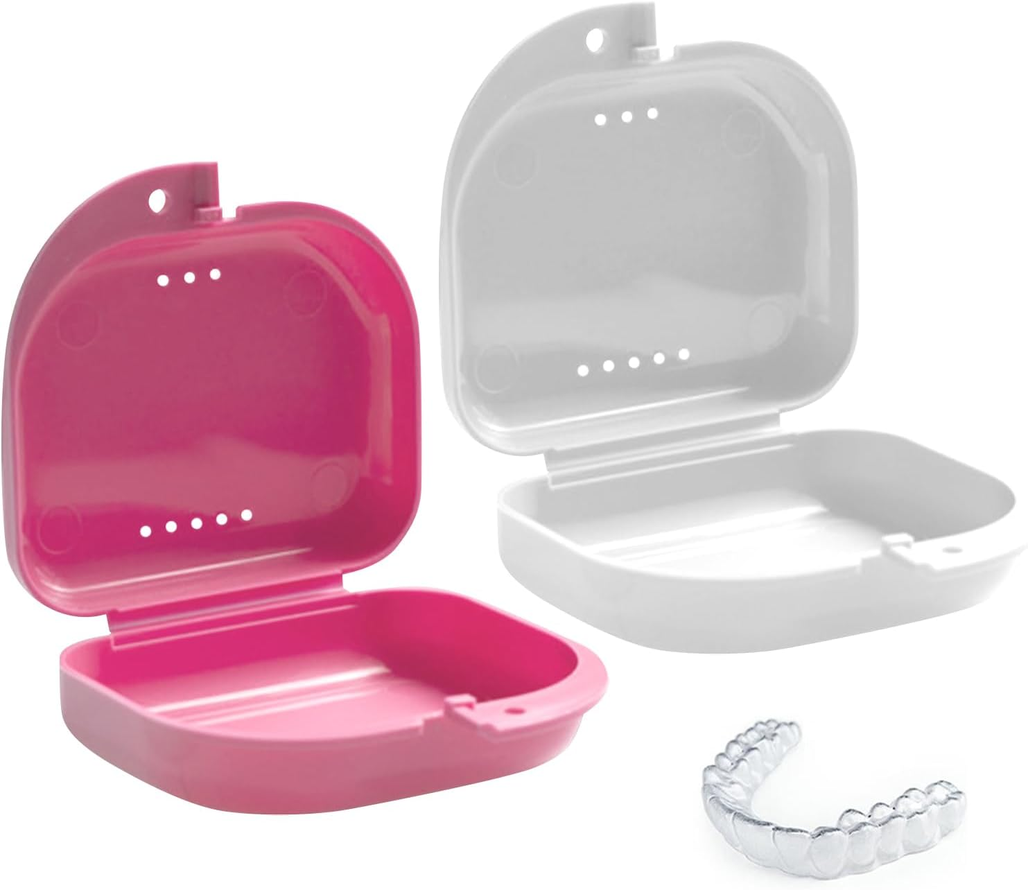 Retainer Case with Adjustable Vent Holes, Slim Aligner Case with Retainer Remover Tool, Chew and Brush, Portable Holder for Dentures, Mouth Guards, Aligners(Color:Colorful) image number 4