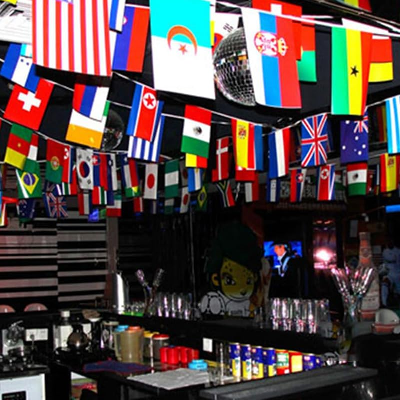 World Flag Banner - 47.5Ft/14.5M 50 Nations Flags Bunting Decoration, Countries Strung Banners for International Events image number 3