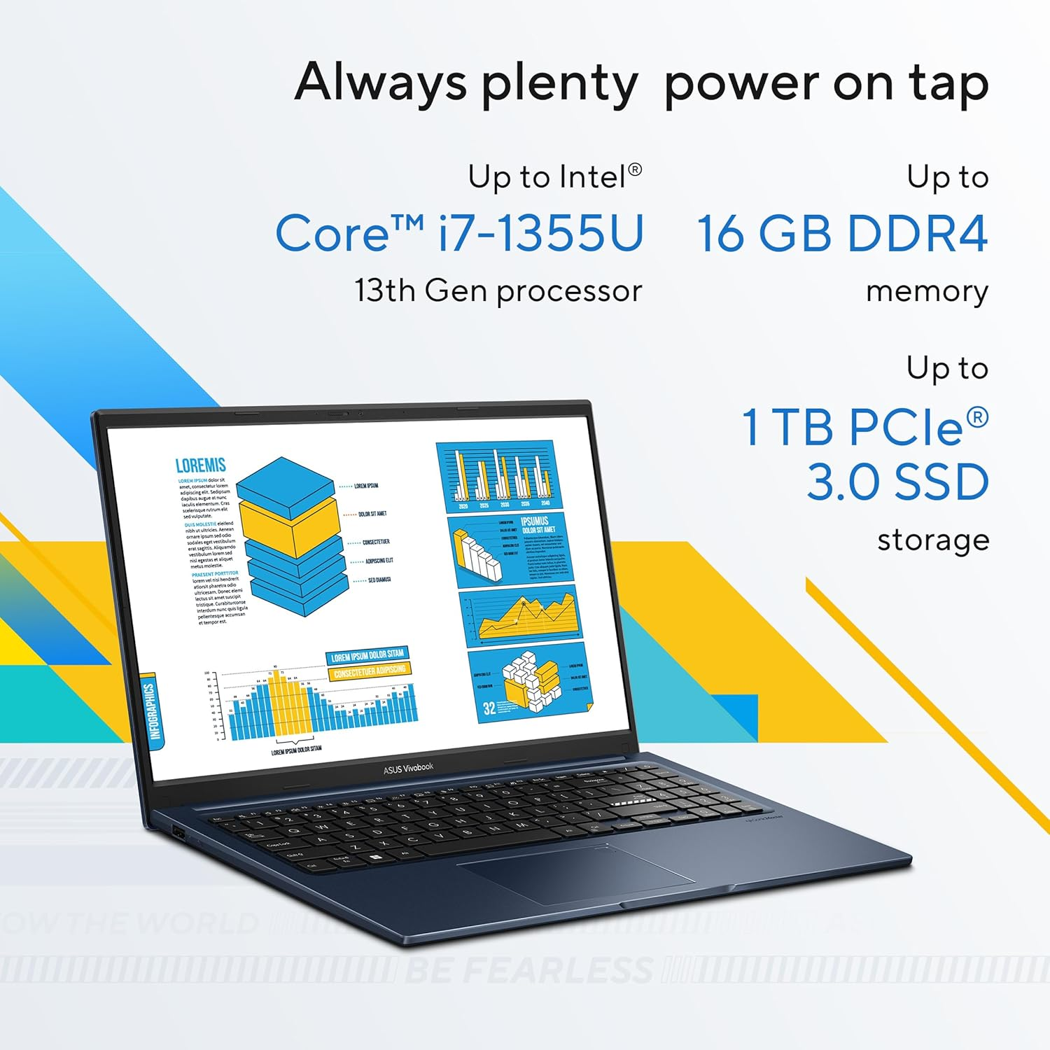 ASUS Vivobook 15 Lifestyle Laptop. 15.6" FHD Display. Intel Core I5-1334U Processor 1.3 Ghz (Up to 4.6 Ghz). Intel Iris X3 Graphics. DDR4 16GB RAM. 1TB M.2 Pcie 3.0 SSD. Wi-Fi 6E. Windows 11 Home. image number 5