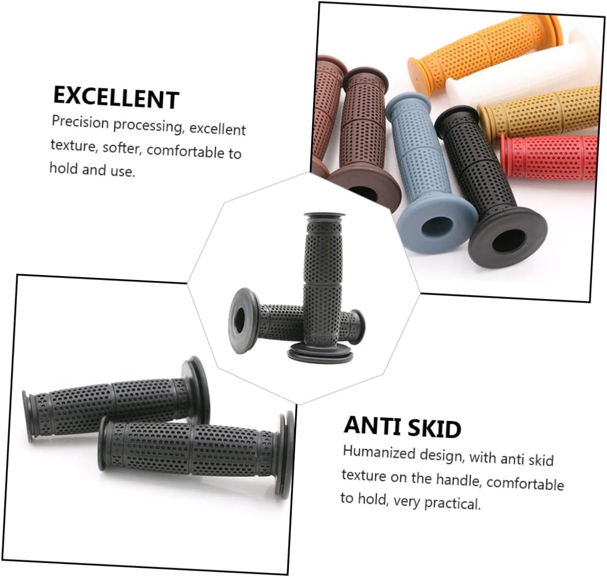 WOFASHPURET Vintage Motorcycle Handlebar Grips 22Mm Rubber Motorcycle Accessory for Handlebar Tape image number 1