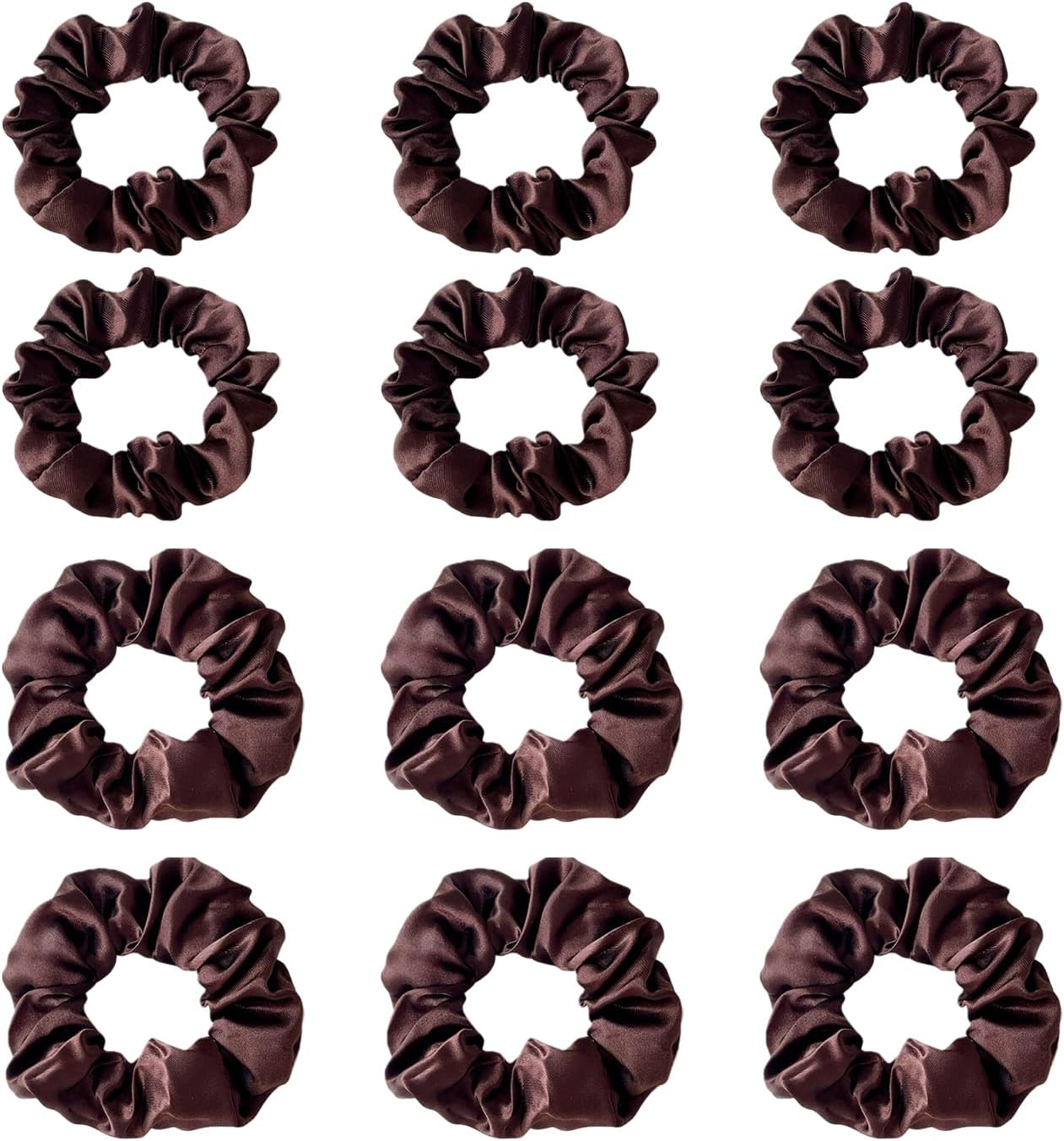 12 Pieces Satin Hair Rings, Simple Hair Rings, Soft Elastic Hair Rings, Ponytail Hair Accessories, Hairstyle Accessories. image number 4