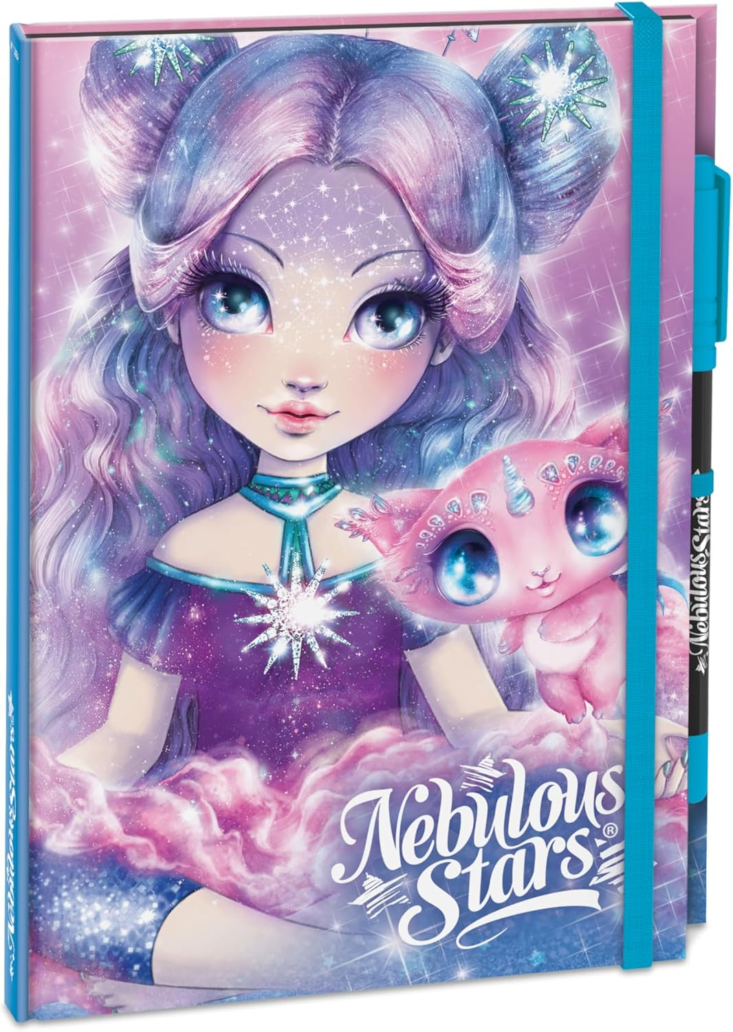 Nebulous Deluxe Black Notebook Display Set (6 Pcs.) - 112 Lined Pages, Neon Gel Pen, Multi-Coloured Notebooks for Writing, Journaling & Note-Taking, Stylish Dream Journal image number 2