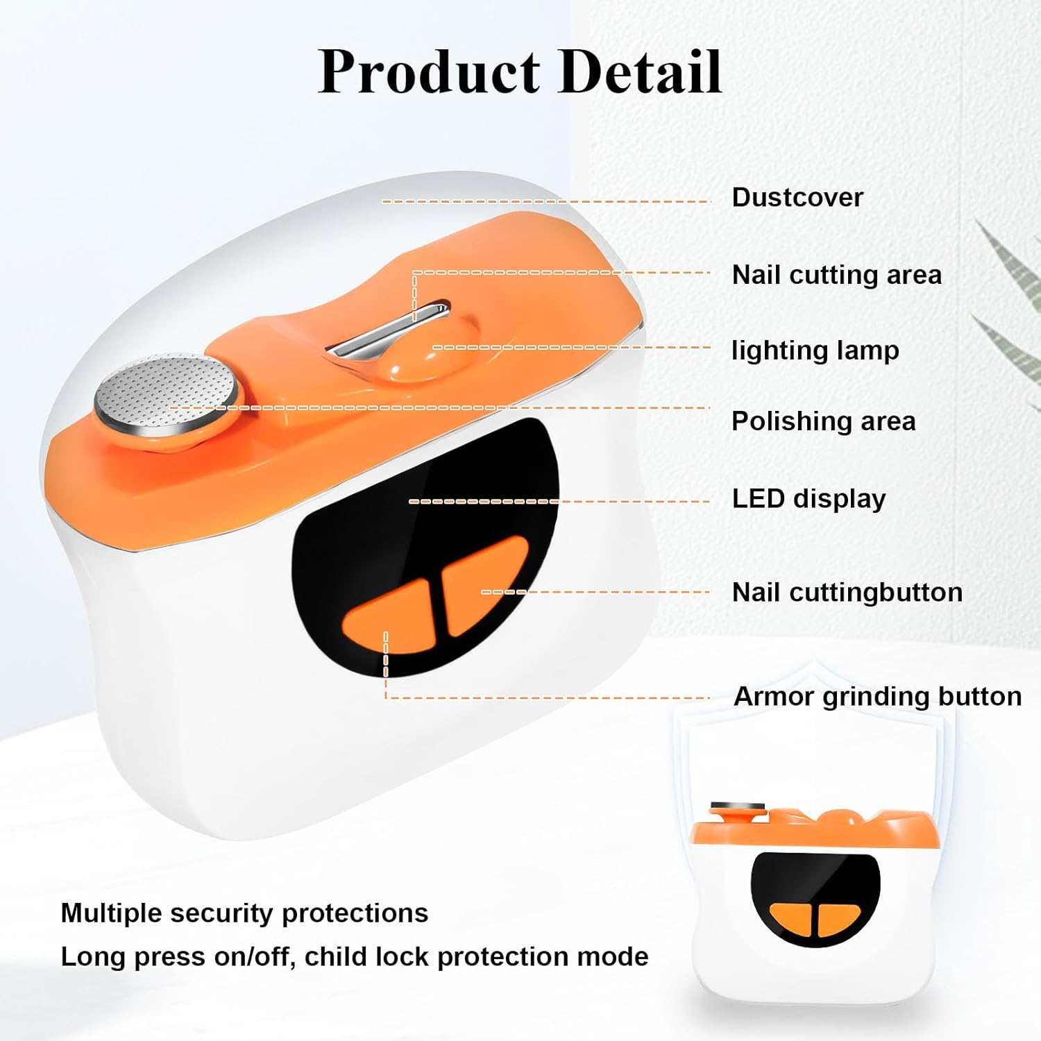 Casmoby Electric Nail Clipper, 3 in 1 Electric Nail Clipper with 3 Speeds & LED Light, Fingernail Trimmer and Polisher with Nail Scraps Storage, USB Rechargeable Suitable for Kids, Adults, Senior
