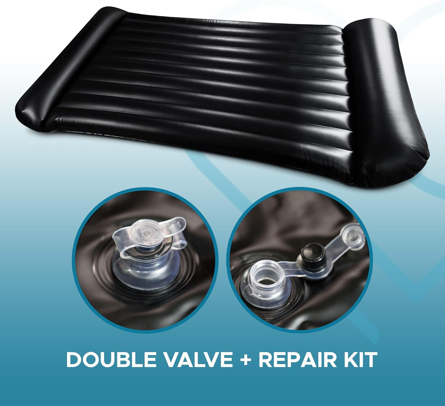 Inflatable Nuru Massage Air Mattress | Black Durable PVC Waterproof | 223Cm X 122Cm X 15Cm | Protection against Oil, Water-Based, and Silicone-Based Products image number 3