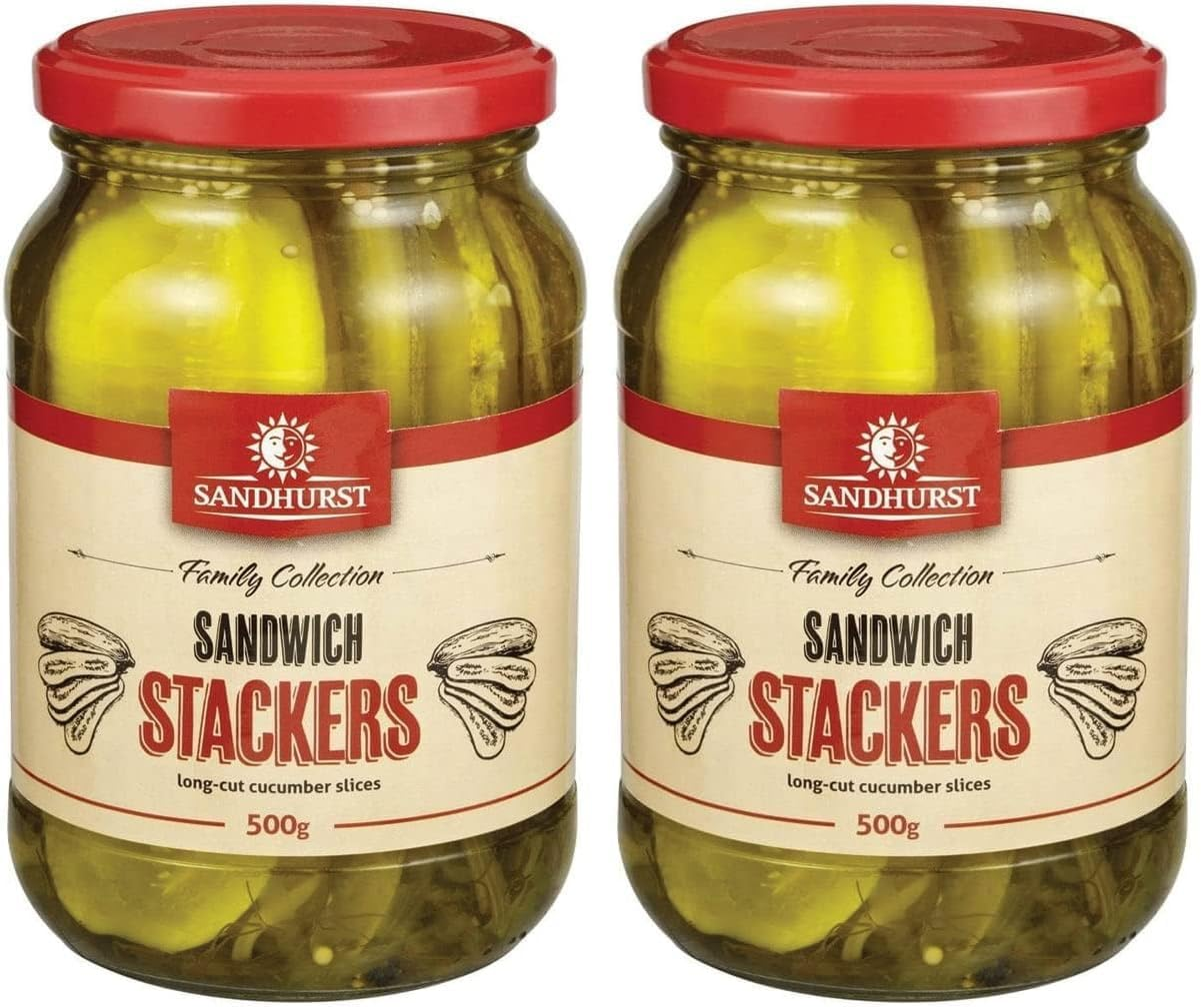 Sandhurst Sandwich Stackers-Sliced Gherkins, 500 G image number 1