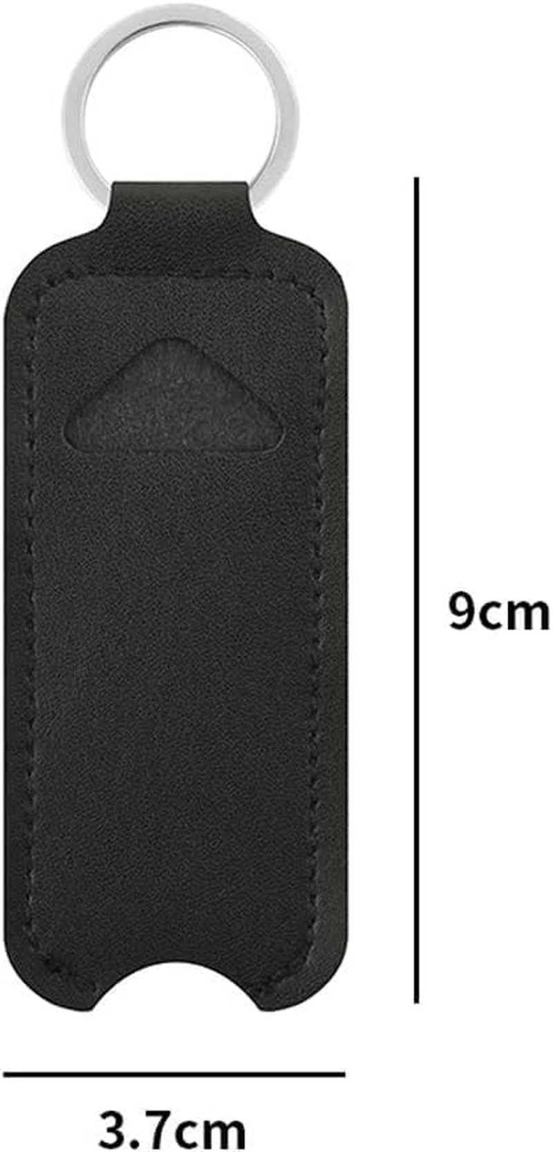 4Pcs PU Leather Lipstick Lip Balm Case Holder Portable Keychain Lipstick Storage Bag Protector Sleeve Pouch for Women Girls (Black, One Size)