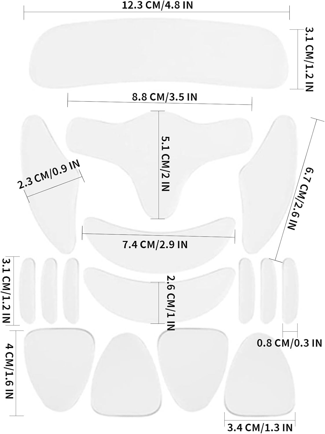 Itadaku 16 Pcs Face Anti-Wrinkle Patches, Reusable Silicone Forehead & Eye Wrinkle Pads, Transparent Chin and Mouth Patches for Skin Elasticity, Skin Lifting, and Reducing Wrinkles image number 3