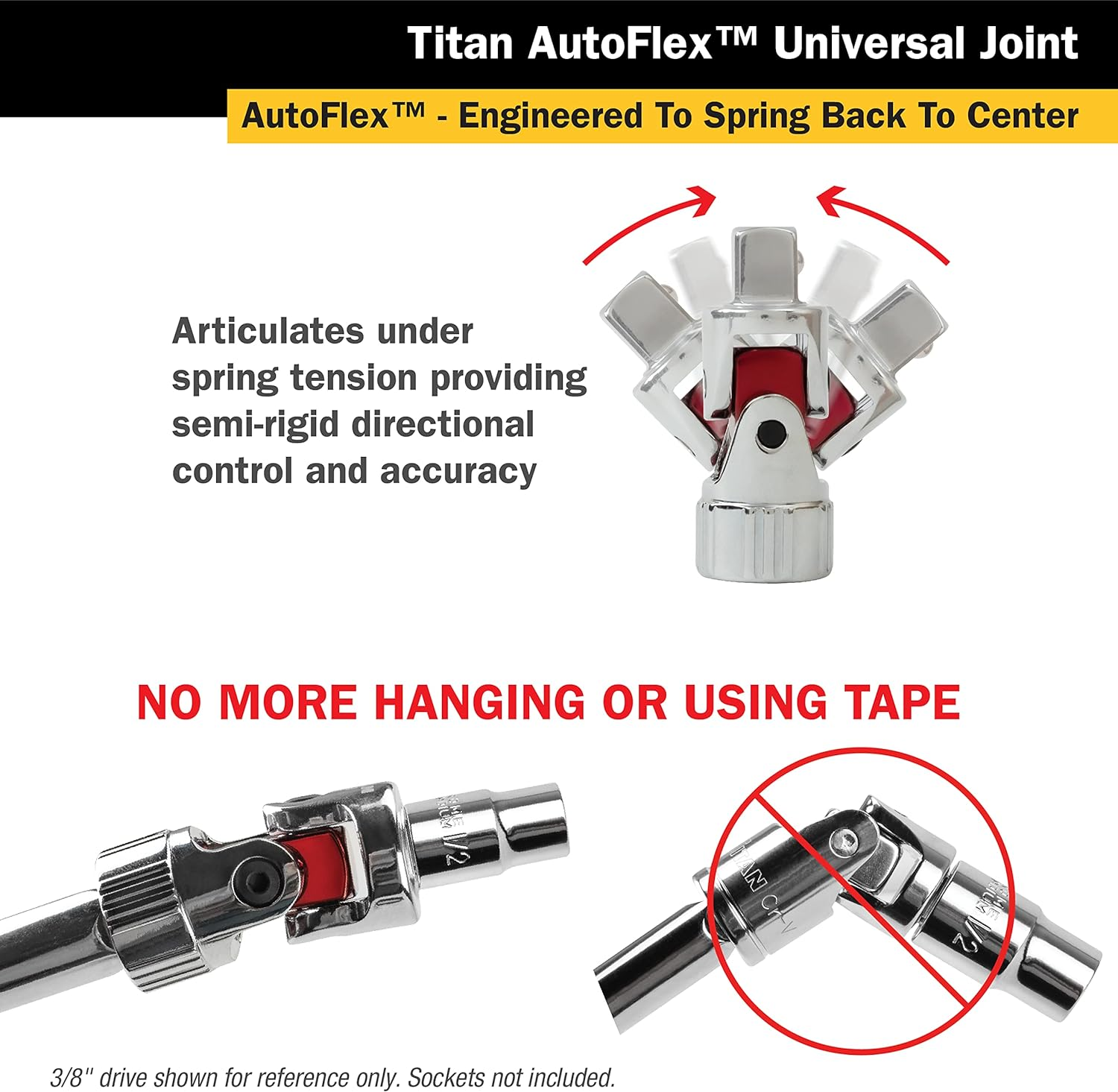 Titan 85506 1/4-Inch Drive Auto Flex Universal Joint image number 1