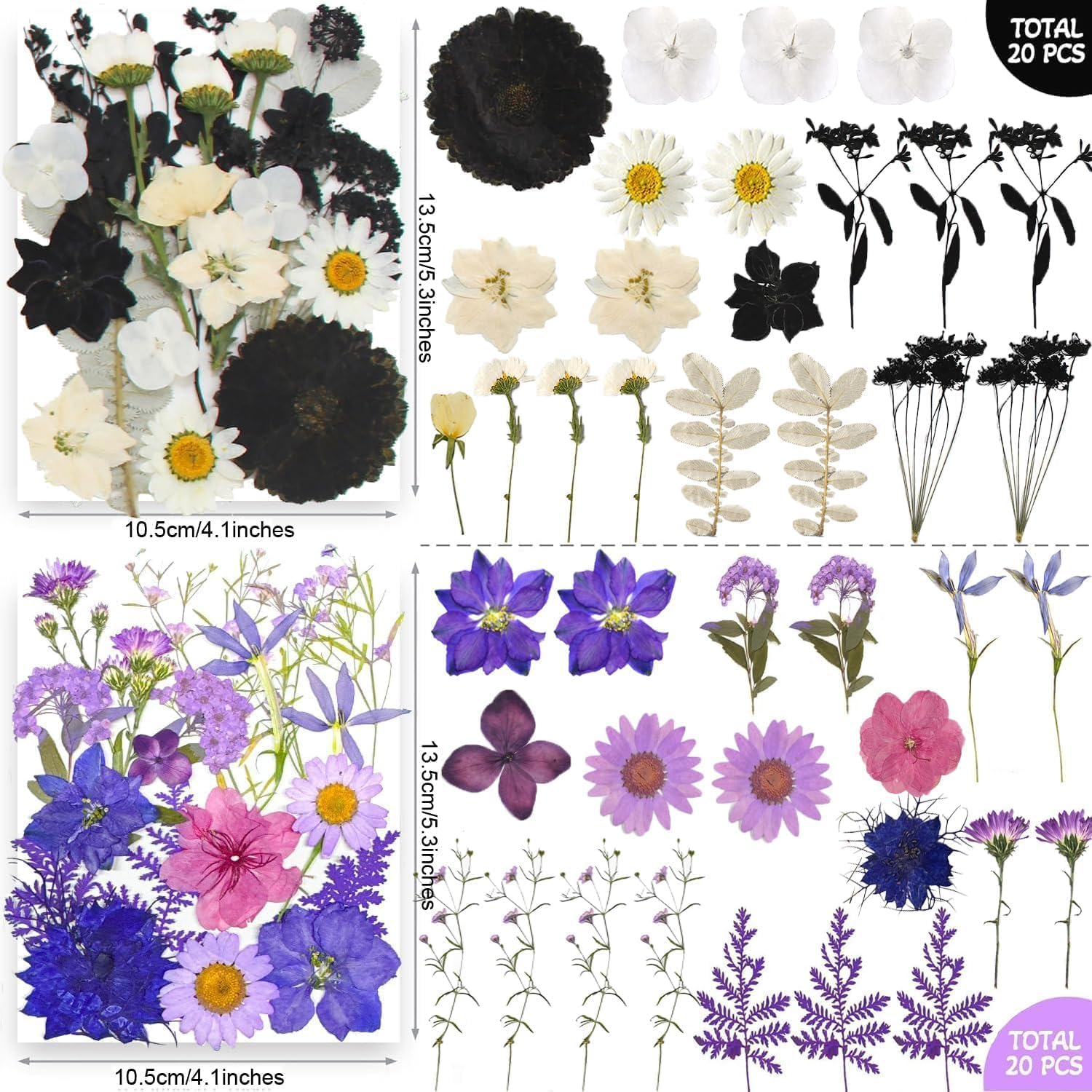 200Pcs Dried Pressed Flowers Leaves for Crafts, Real Natural Dry Pressed Flowers for Resin Molds Nails Art Candle Making Phone Cases DIY Art Crafts image number 4