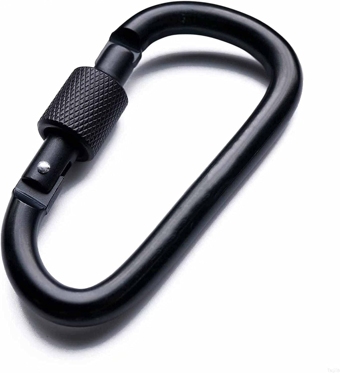Softcutelee Aluminum Alloy Carabiner Heavy Duty D Ring Clip Hook Locking Carabiner D Shape Keychain Camping Accessories for Outdoor, Fishing, Hiking, Traveling, Fishing, Backpack