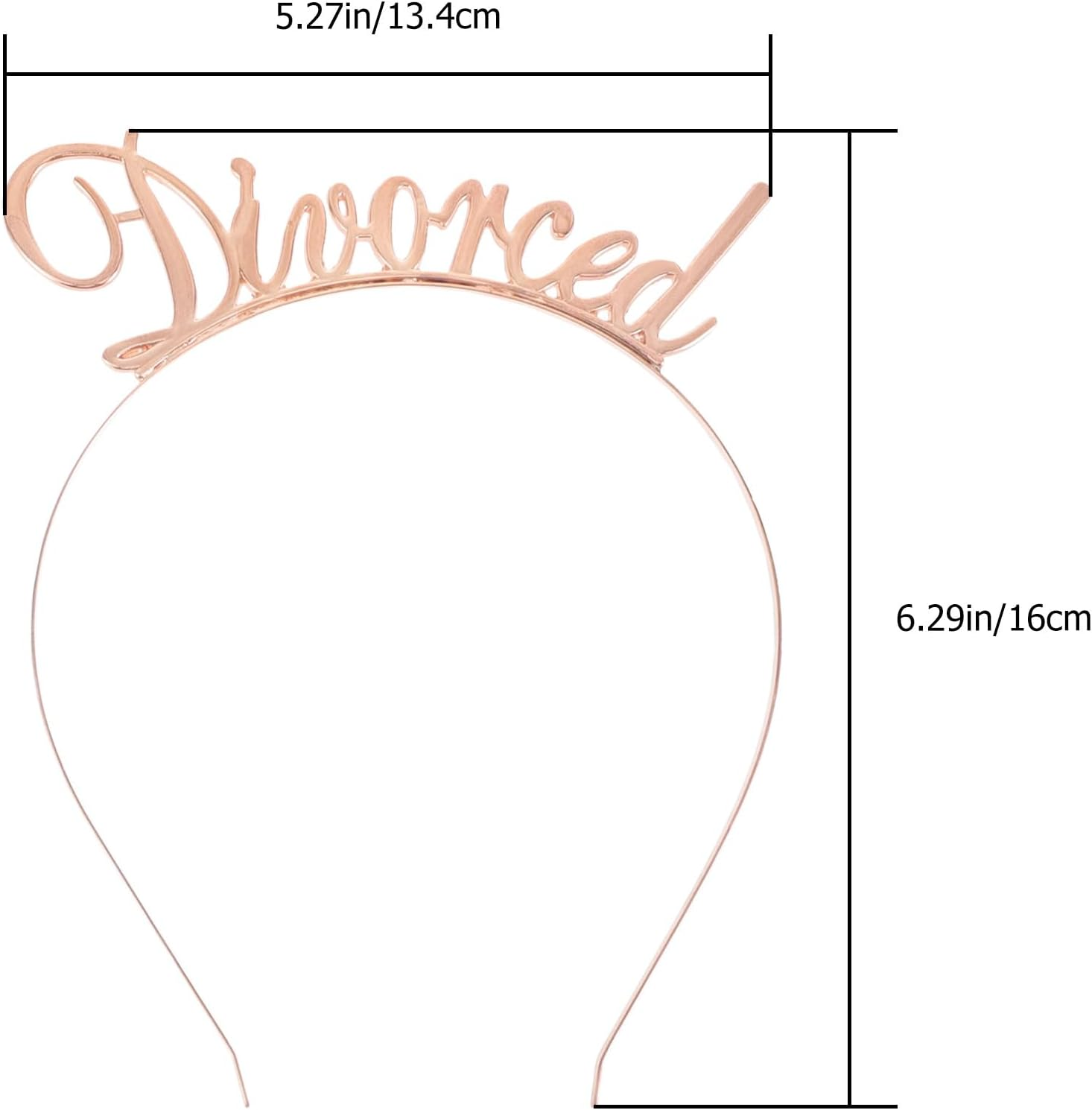 Hemobllo Pack of 2 Divorced Party Decorative Headdress Hair Bands for Divorced Party Decoration Women (Gold + Rose Gold) image number 6