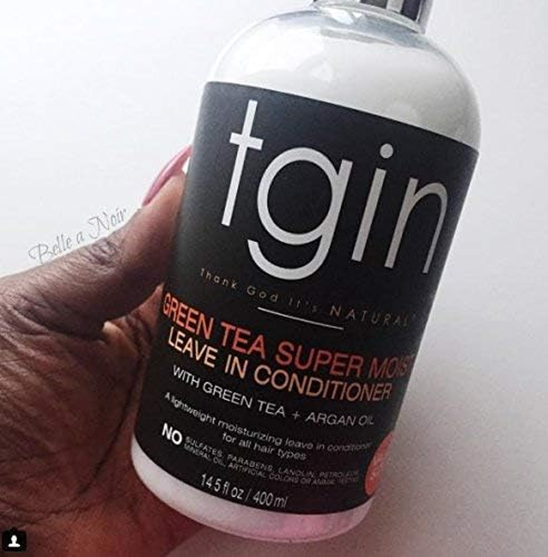 Tgin Green Tea Super Moist Leave in Conditioner for Curly, Coily and Wavy Hair, with Argan Oil, Shea Butter and Green Tea, Moisturizes and Nourishes Dry Hair, 13 Oz image number 5