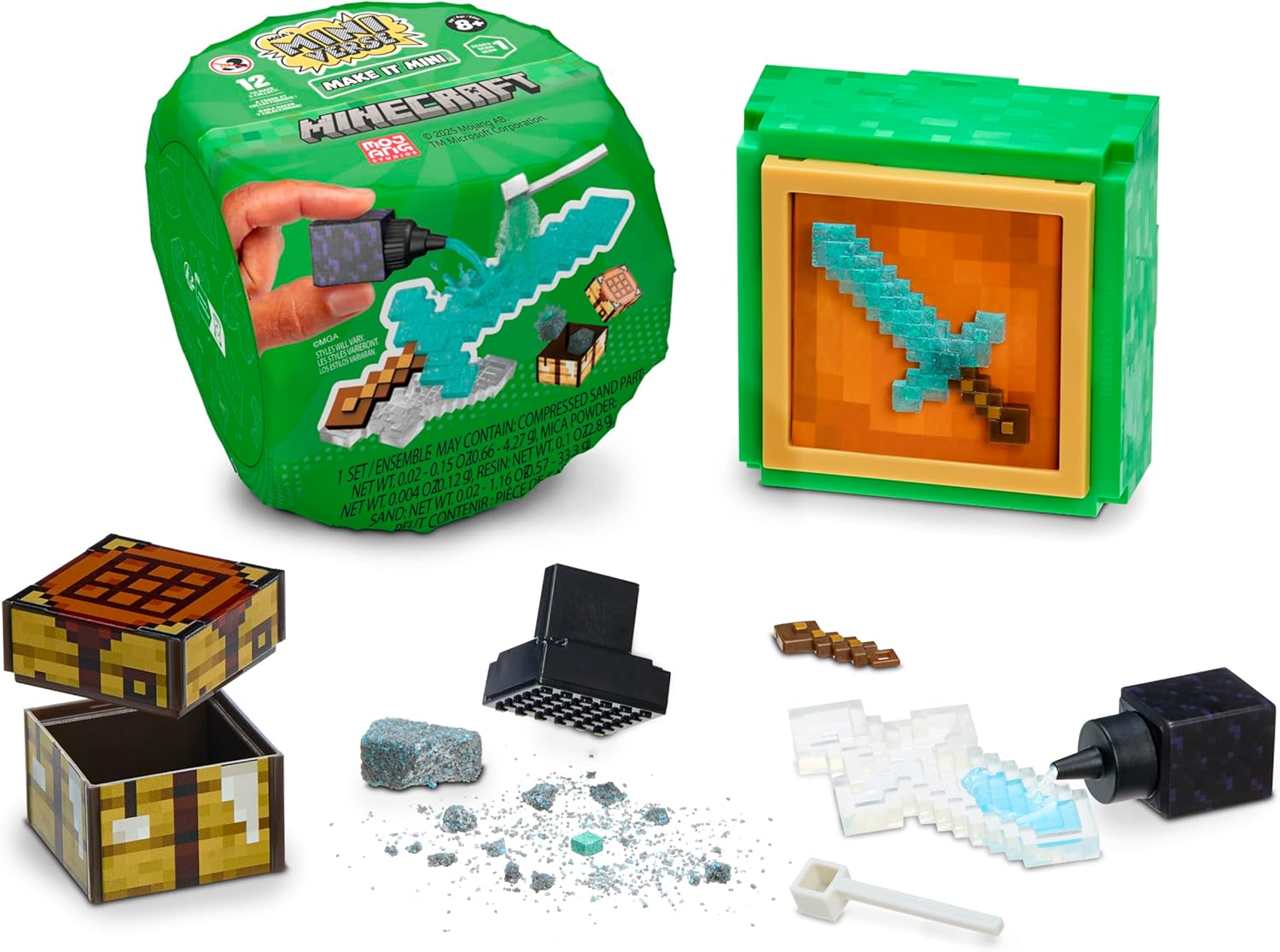 Mga&rsquo;S Miniverse Make It Mini Minecraft - Minecraft Mini Collectables, Blind Packaging, DIY Resin Play, 12 Collectables, NOT Edible - for Collectors, Ages 8+ Years