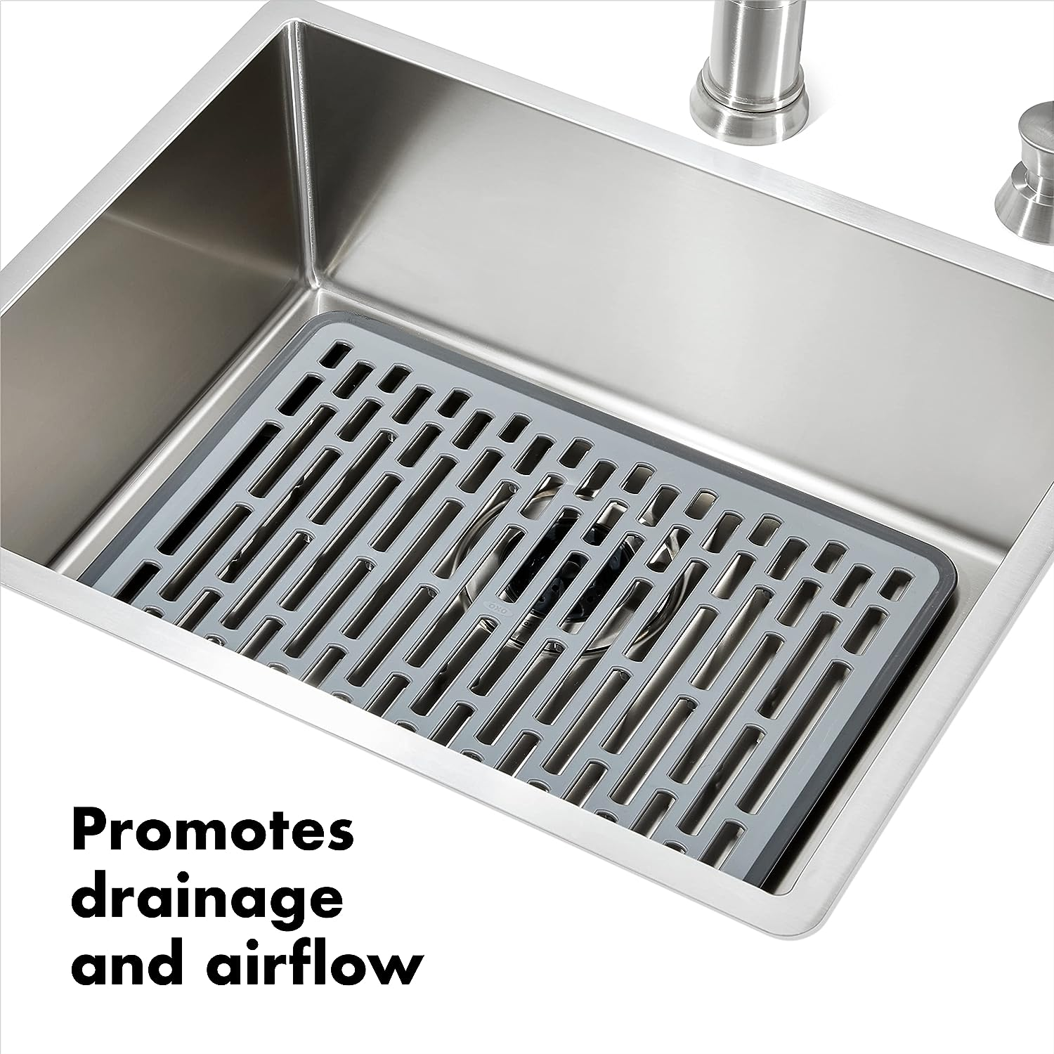 OXO Good Grips Silicone Sink Mat - Large,Silver image number 6