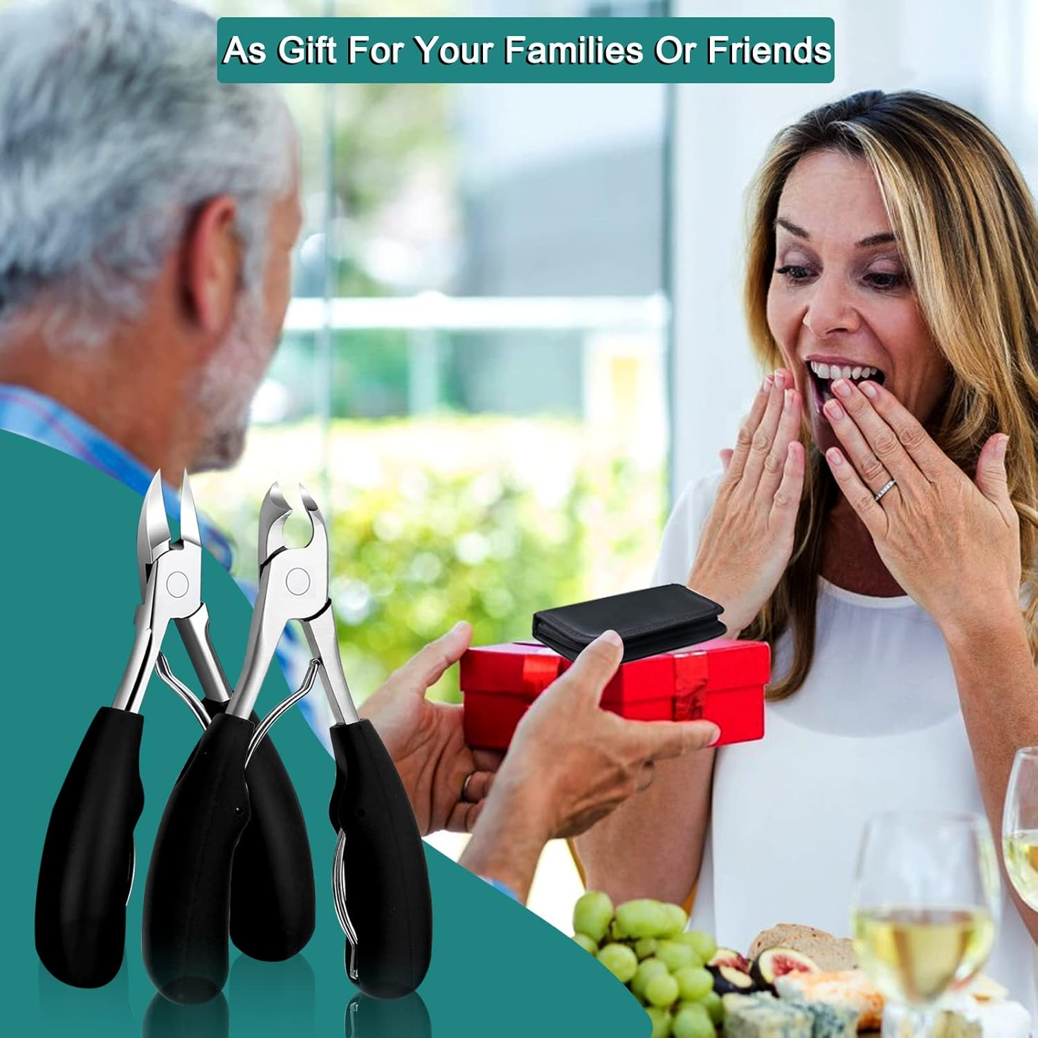 Merkaunis Toenail Clippers for Seniors Thick Toenails, Large Toe Nail Clippers Ingrown Toenail Tool Professional Heavy Duty Nail Clipper for Men Adults Seniors