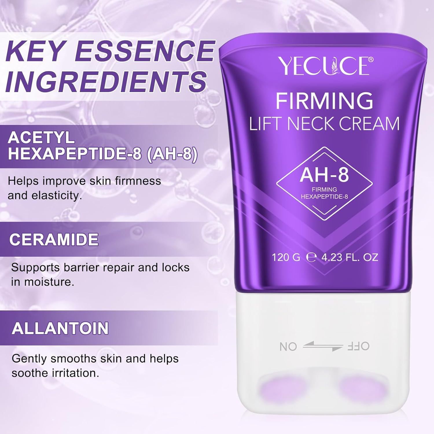 AH8 Firming Neck Cream | AH-8 Hexapeptide Formula | Tightens, Lifts & Moisturises | Skin Repair Lotion for Neck & Chest | Cosmetic Anti-Ageing Skin Care | 120G image number 6