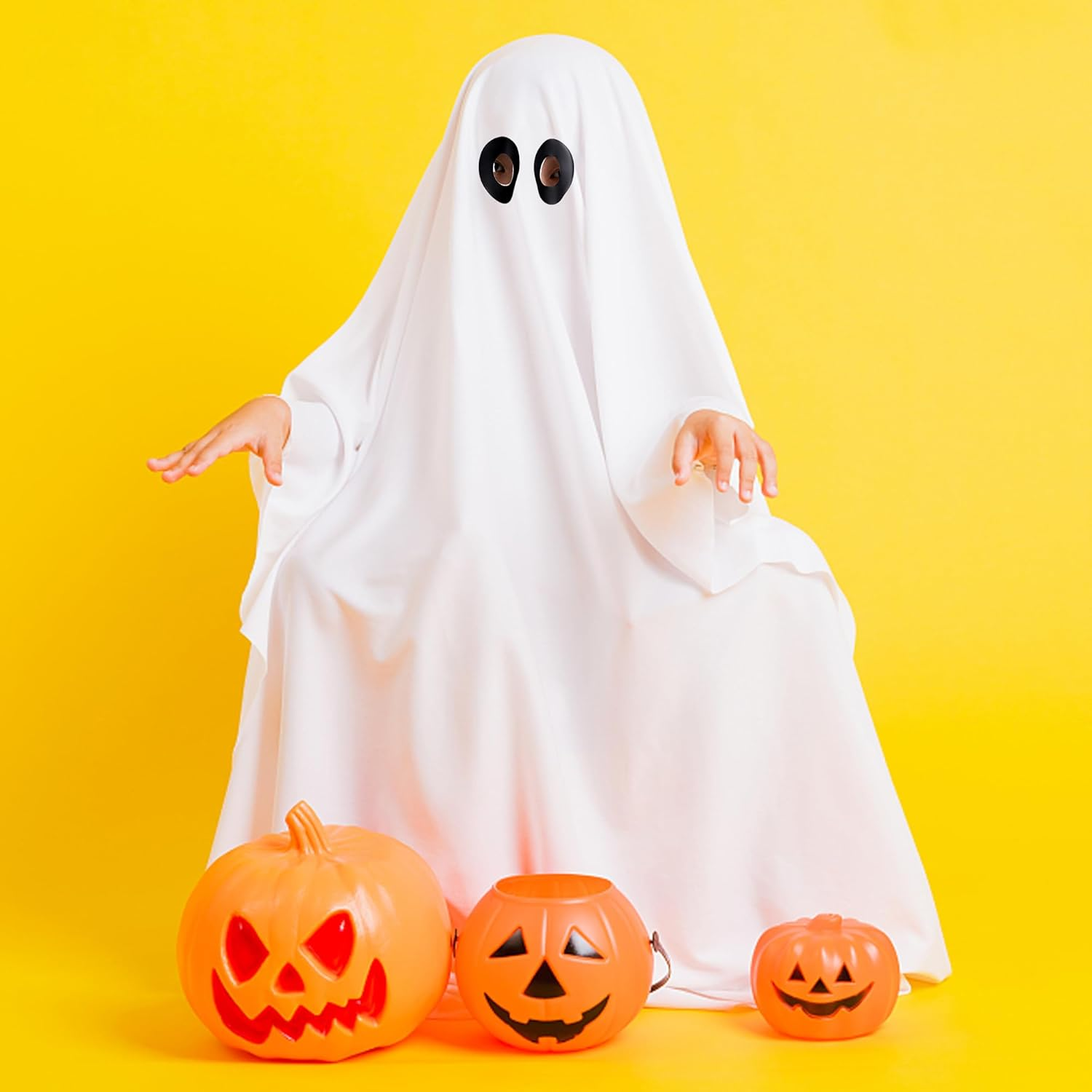 Halloween Ghost Costume Kit- Fancy Dress Cosplay Ghost Costume- Halloween Cape Top White Ghost Ornament image number 2