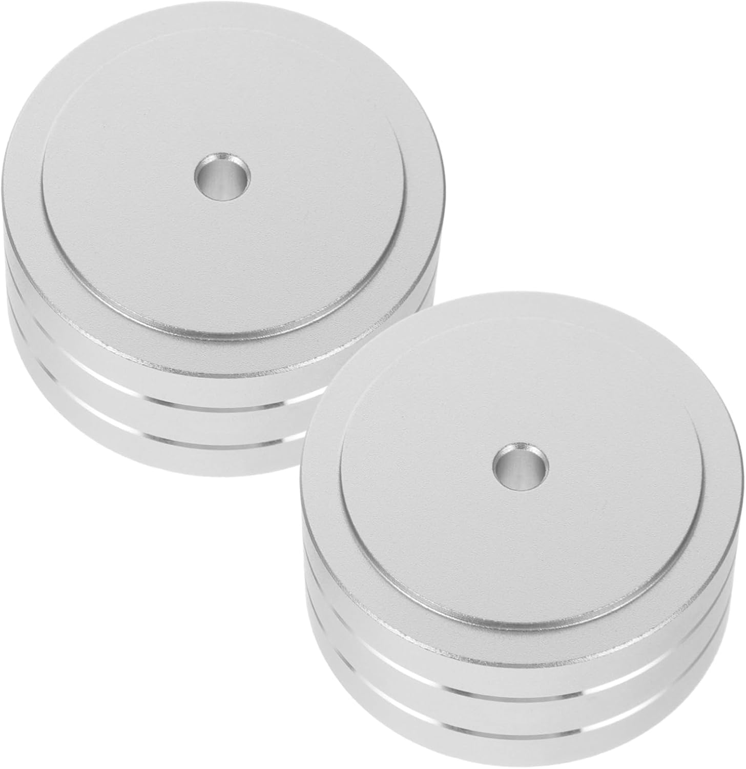 FONDOTIN anti Vibration Speaker Feet Pads and Amplifier Base Pads for Hifi Audio Equipment, Aluminium Alloy Small Size Silver 2Pcs, Vibration Isolation for Home Audio Systems image number 2