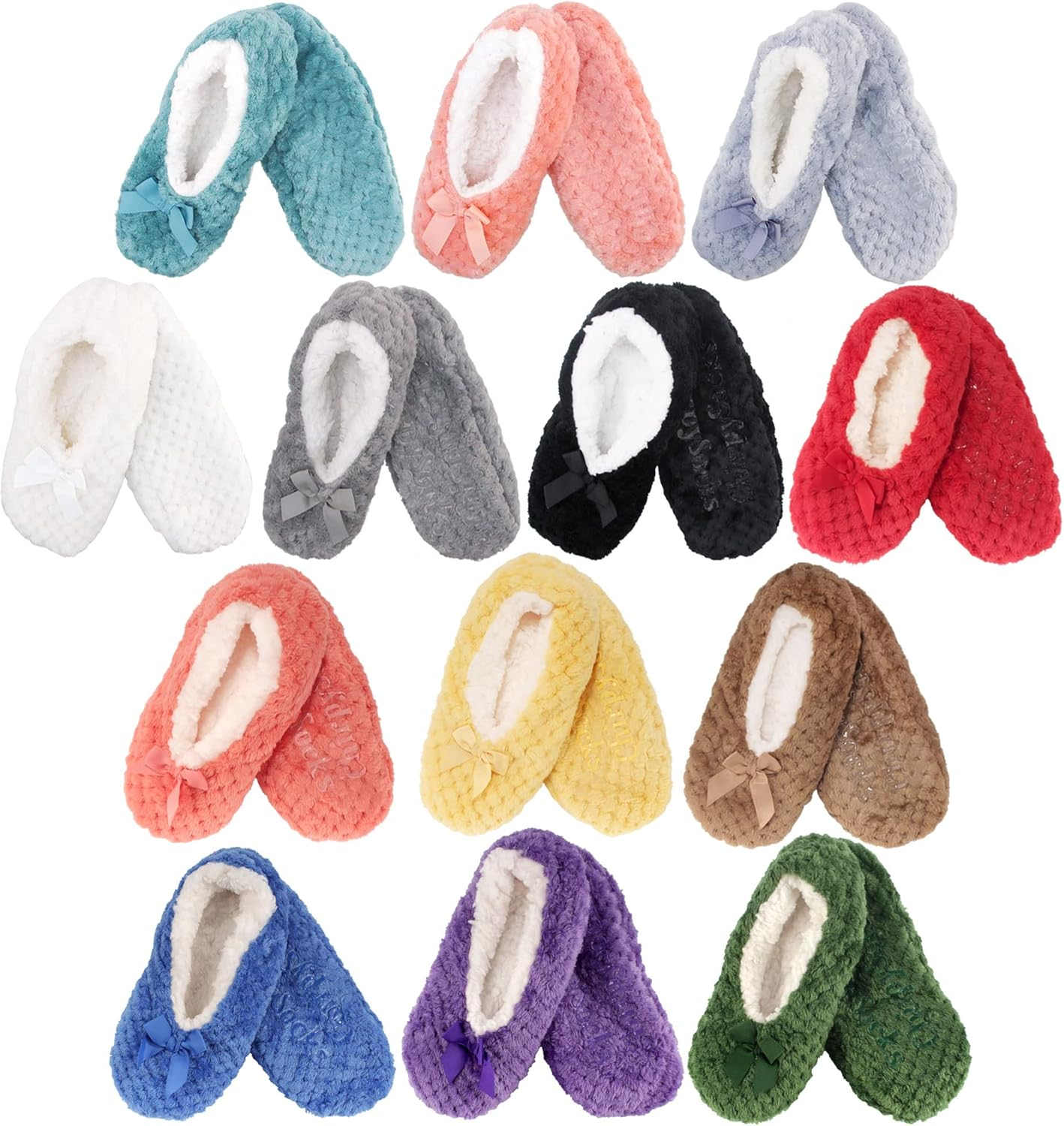 Bamboomn Adult Super Soft Warm Cozy Fuzzy Soft Touch Sleeper Slippers Non-Slip Lined Socks image number 4
