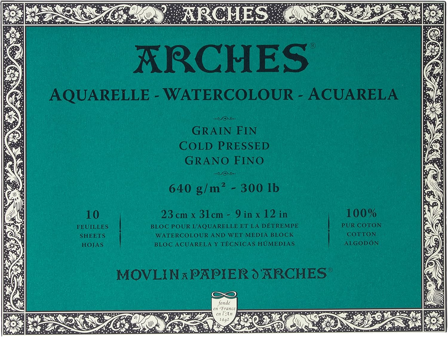 ARCHES Watercolour Block, 640 GSM, Cold Pressed, 23 X 31 Cm, Wood, Black image number 5