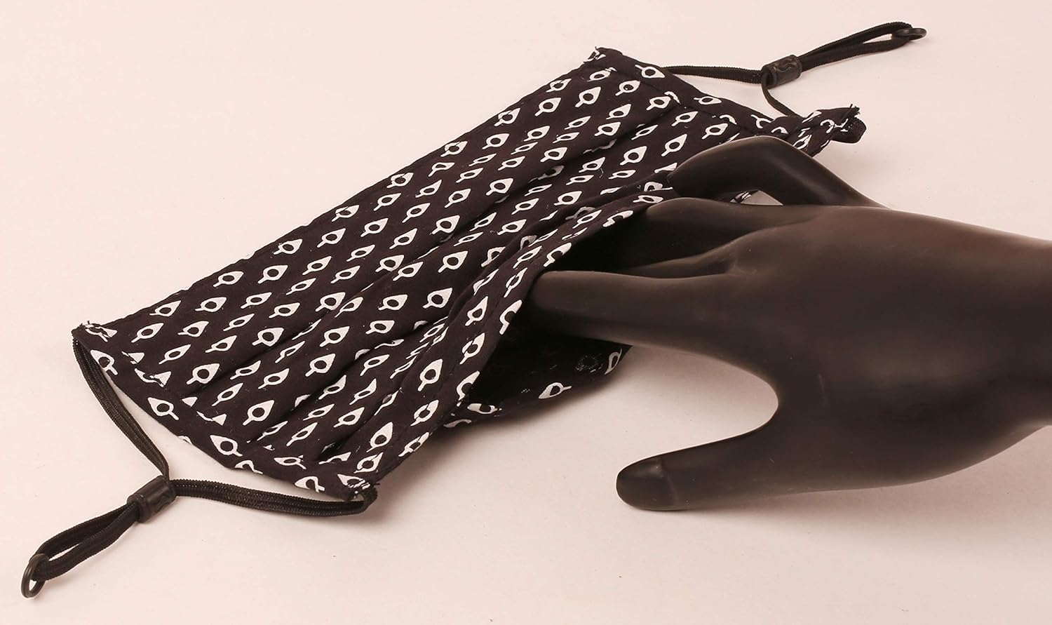 Touchstone Indian Heritage Fabric Adjustable Filter Pocket Nose Bridge Double Layer Cotton Face Mask Reusable Washable for Men, Women (Pack of 4). Brown Blue Black Sea Green image number 1