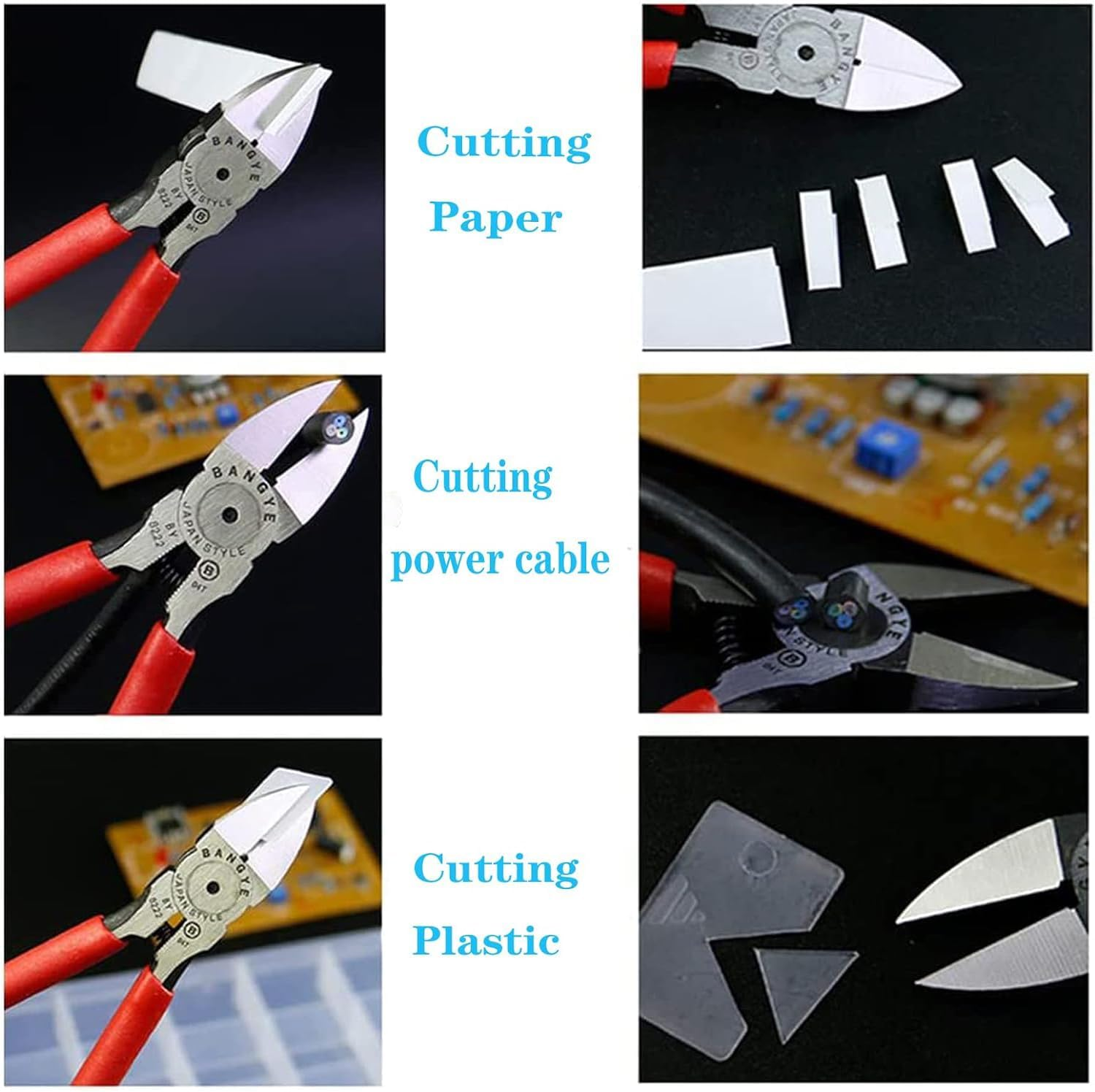 YUENTOEN Wire Cutter, 5 Inch Diagonal Cutter Plier, Ultra Sharp Side Cutting Nipper, Spring Loaded Flush Cutter for Cut Electrical, Jewelry, Crafting, Soft Wires and Plastics