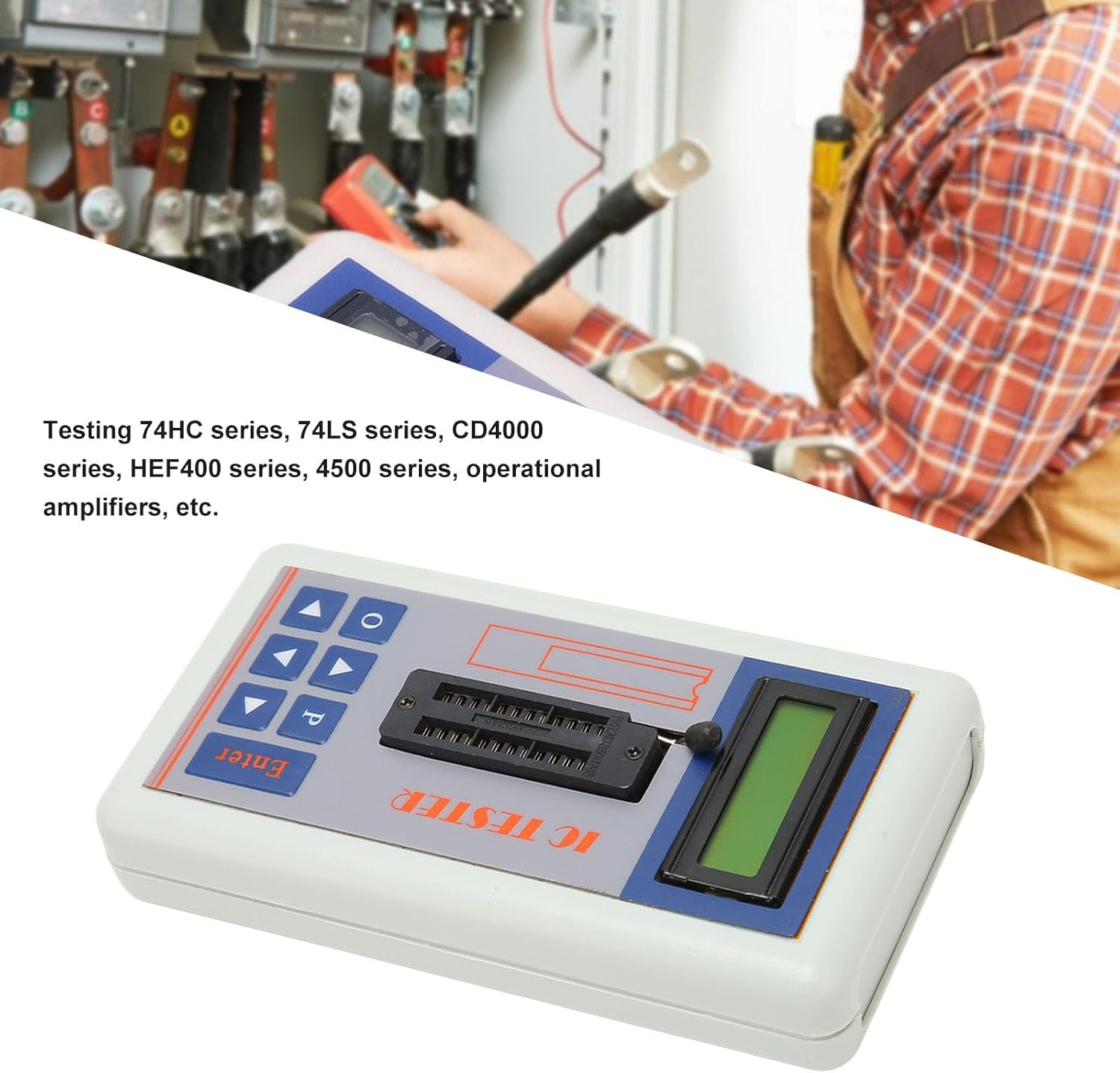 Integrated Circuit Tester, IC Meter IC Tester with 5V/3.3V/Auto Modes, Efficient Testing, Automatic Shutdown for 74HC/74LS/CD4000/HEF400/4500 Series image number 3