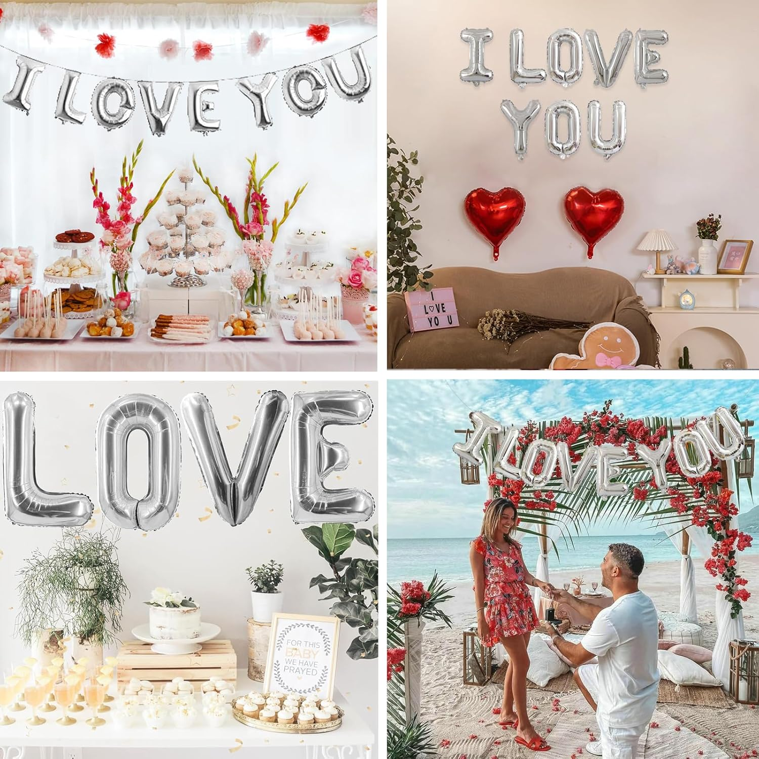Tuoyi 16 Inch I Love You Letter Foil Balloons,Perfect for Romantic Valentine'S Day Wedding Bridal Shower Anniversary Engagement Party Supplies image number 5