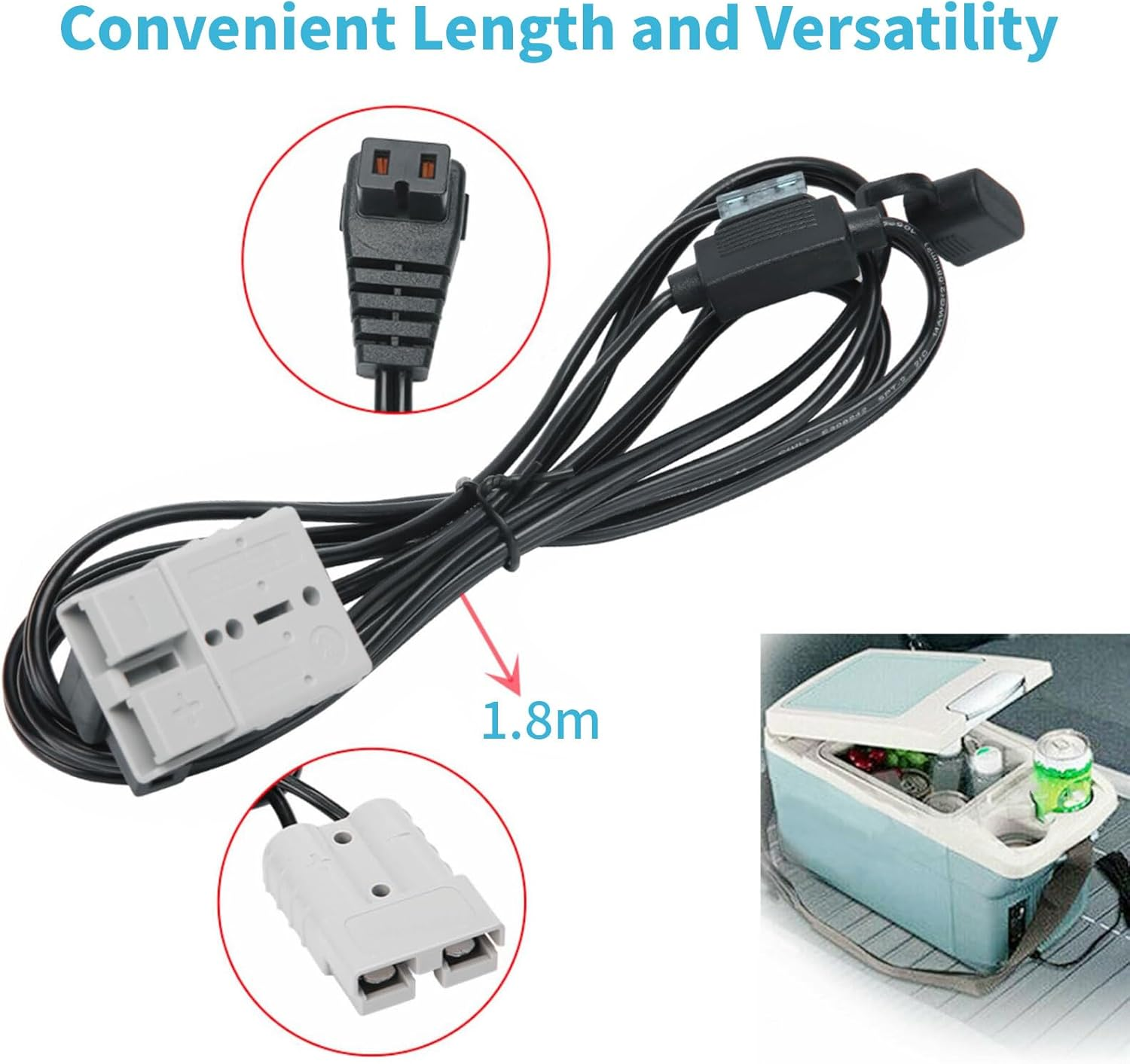 MAEZOE Anderson Plug 50A to Power Cable &ndash; Heavy Duty RV Shore Power Inlet Cord for 12V Fridge, Freezers, Portable Coolers &ndash; High Current, Fire-Resistant, Secure Connection image number 1