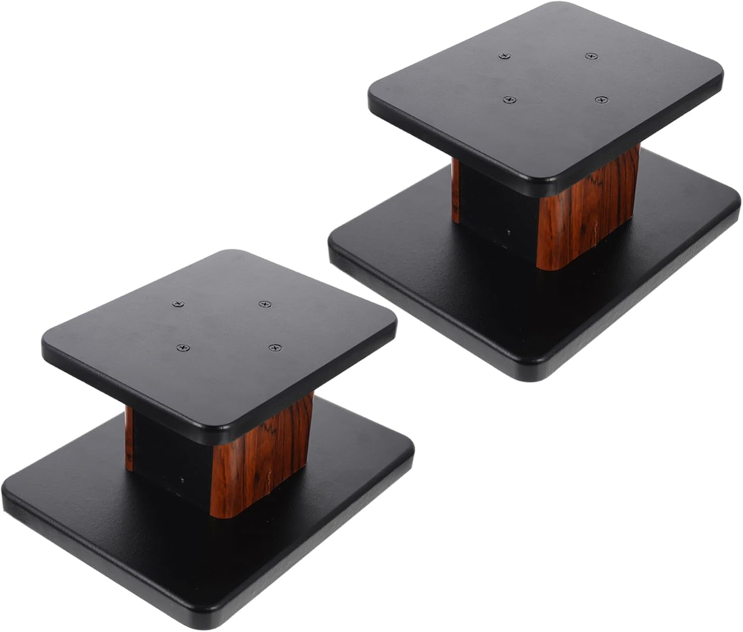 ERINGOGO Pair of Floor-Standing Speaker Stands for Hifi Audio Adjustable Height Solid Wood Design for Home Theater and Karaoke Setup 15Cm High -15 Yellow Sandalwood image number 4