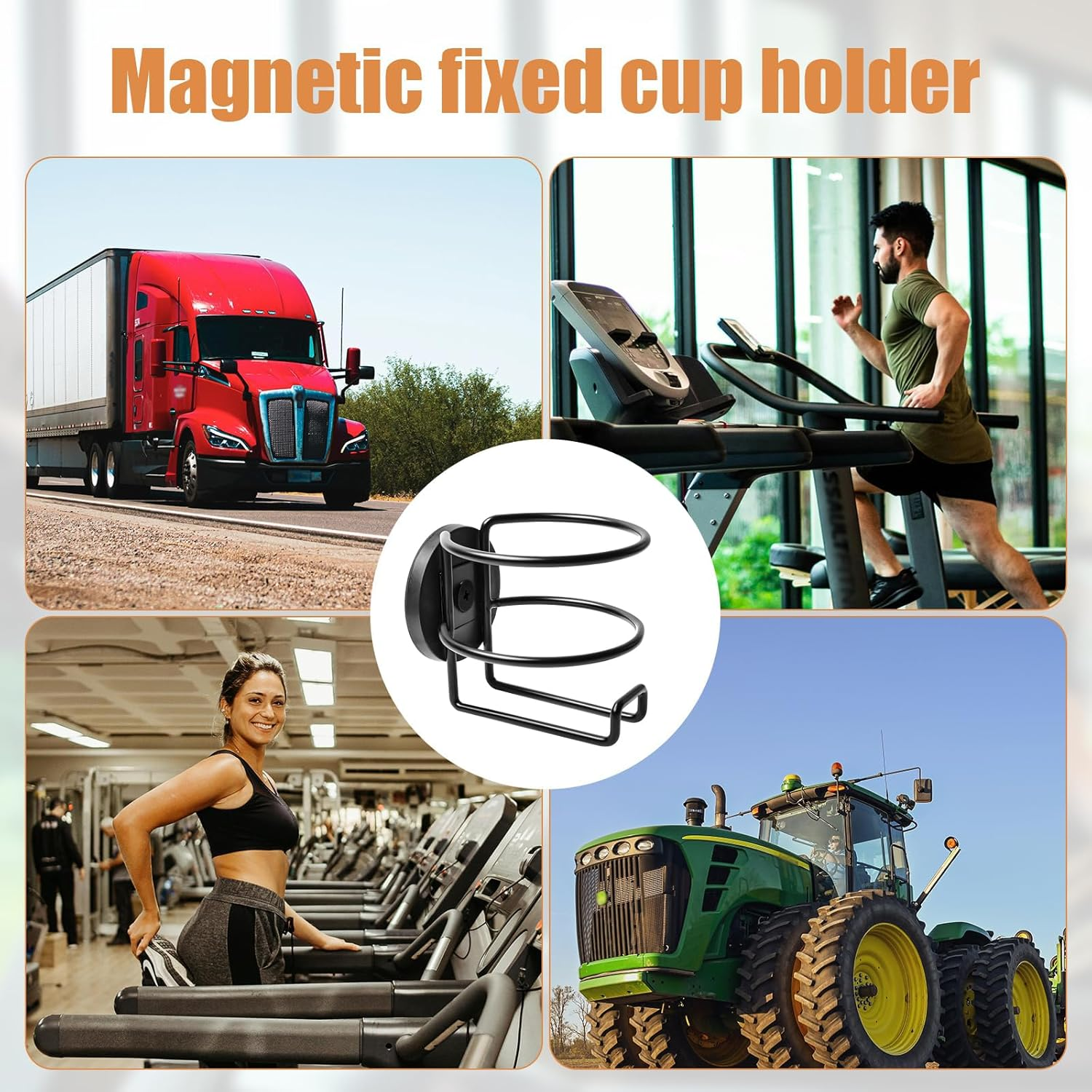 Magnetic Cup Holder, 304 Stainless Steel Magnetic Cup Caddy for Tractor Mower Truck Car Fridge,Magnet Can Holder on Metal Surface