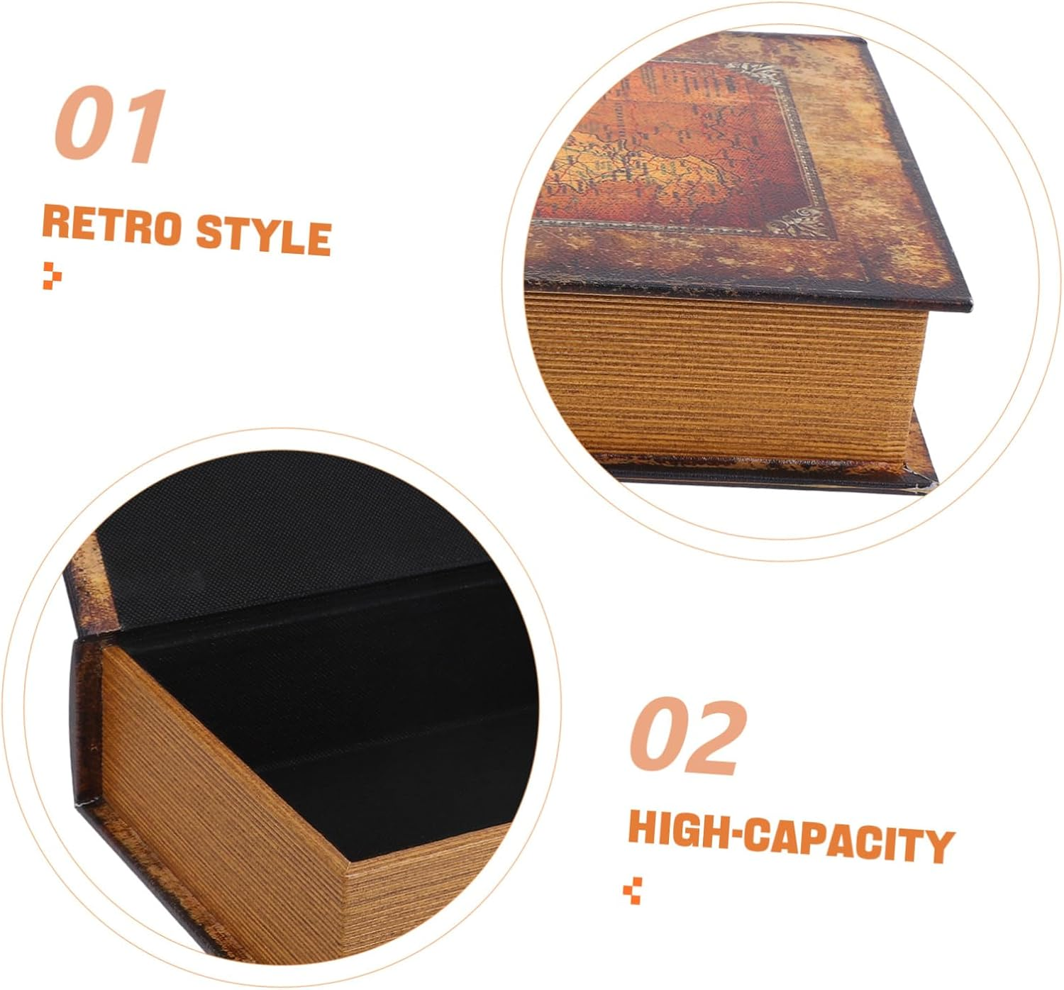 Fake Book Storage Box Simulation Book Shaped Key Container for Home Decor Bookshelf Decoration Lock Storage Organizer image number 3