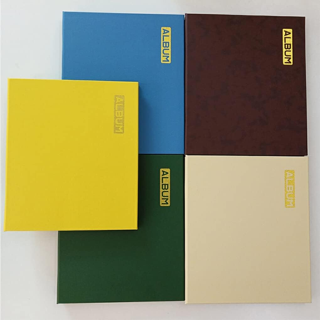 Leather PU Photo Album A4 Self-Adhesive Sticky Type Craft Film Protection Scrapbook White Card Book Birthday Gift Travel, Brown/Black Card image number 5