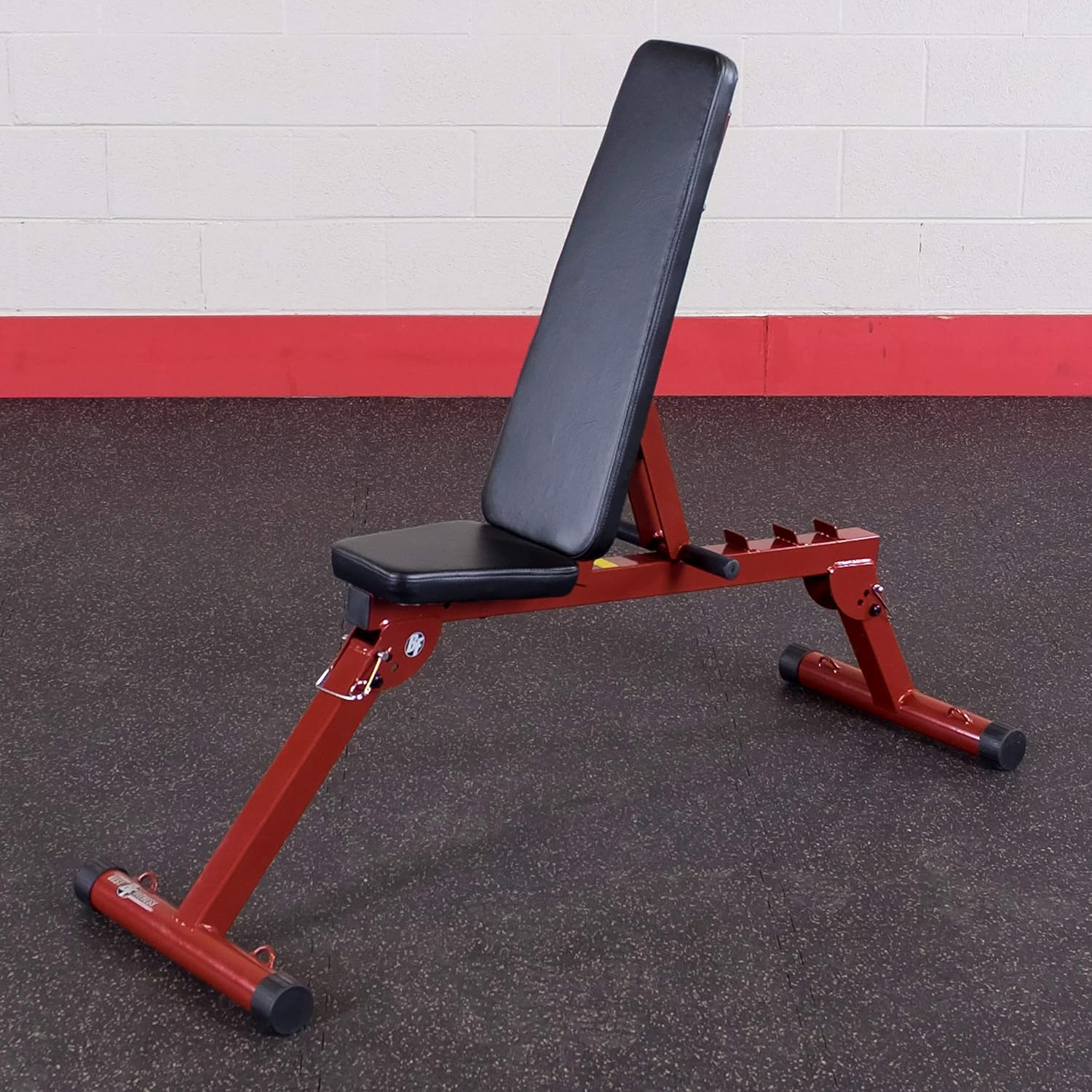 Best Fitness Flat/Incline/Decline Folding Bench, Red image number 1