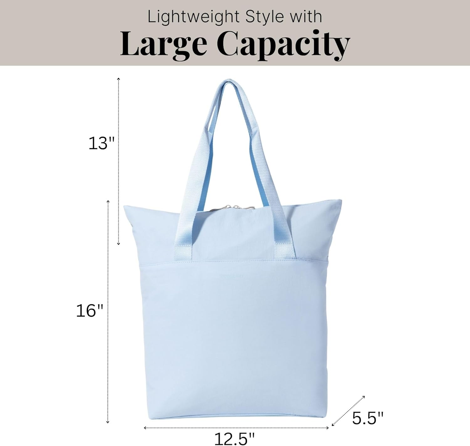 Baggallini Swift Tote Bag for Women - Lightweight 12X16 Nylon Zipped Travel Carry on Bag W/Luggage - B-Lite Black image number 5