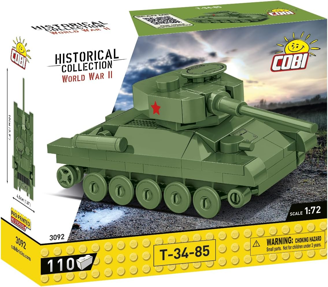 Cobi WW2 T-34-85 Tank Model Kit (110 Piece Set) image number 2